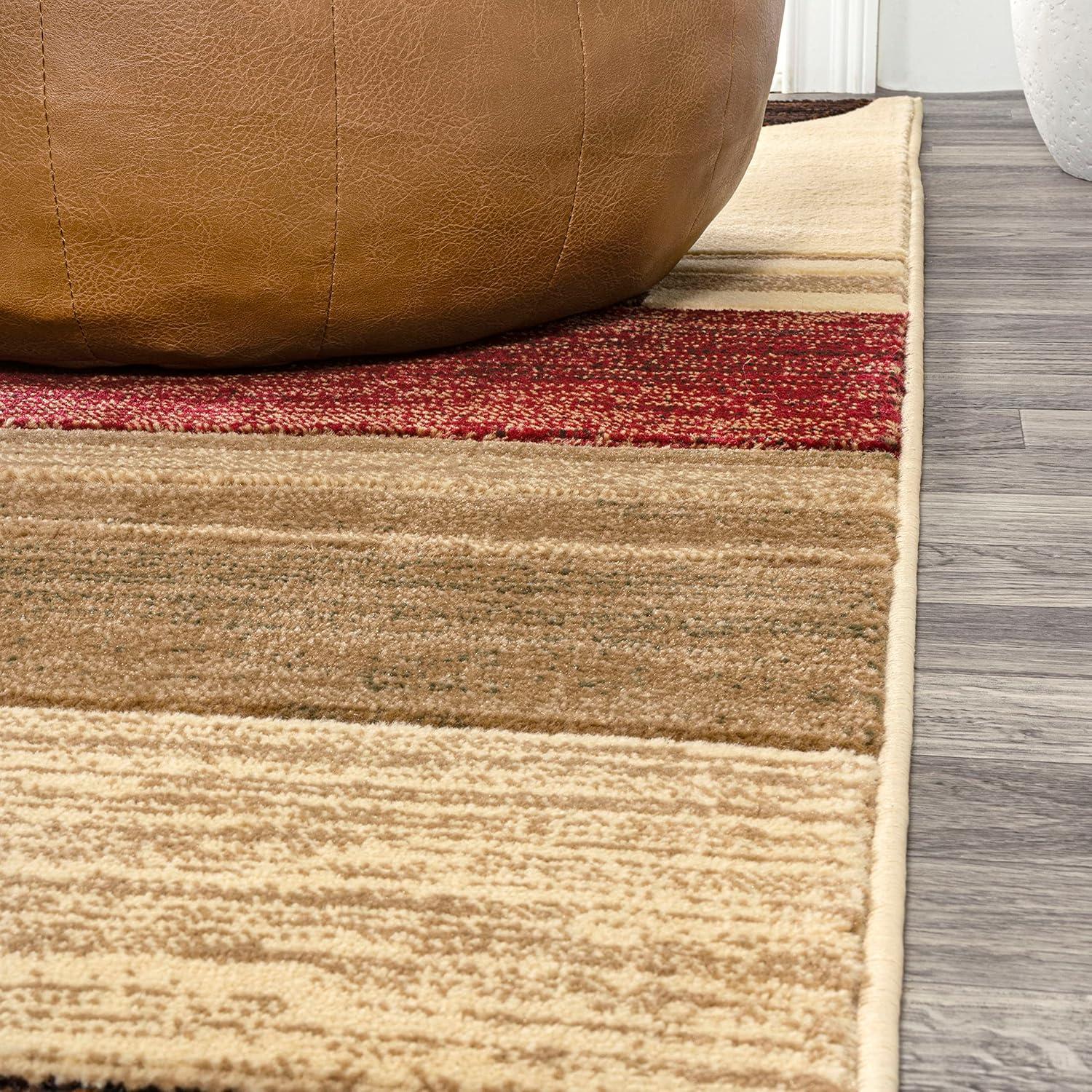 imageJONATHAN Y Abstract Arches CreamBrownRed Indoor Area Rug 8X10 ft Tamara Retro for Living Room Bedroom Kitchen Office EasyCleaning High Traffic PetFriendly NonShedding UNQ102A853 x 73 Rectangular