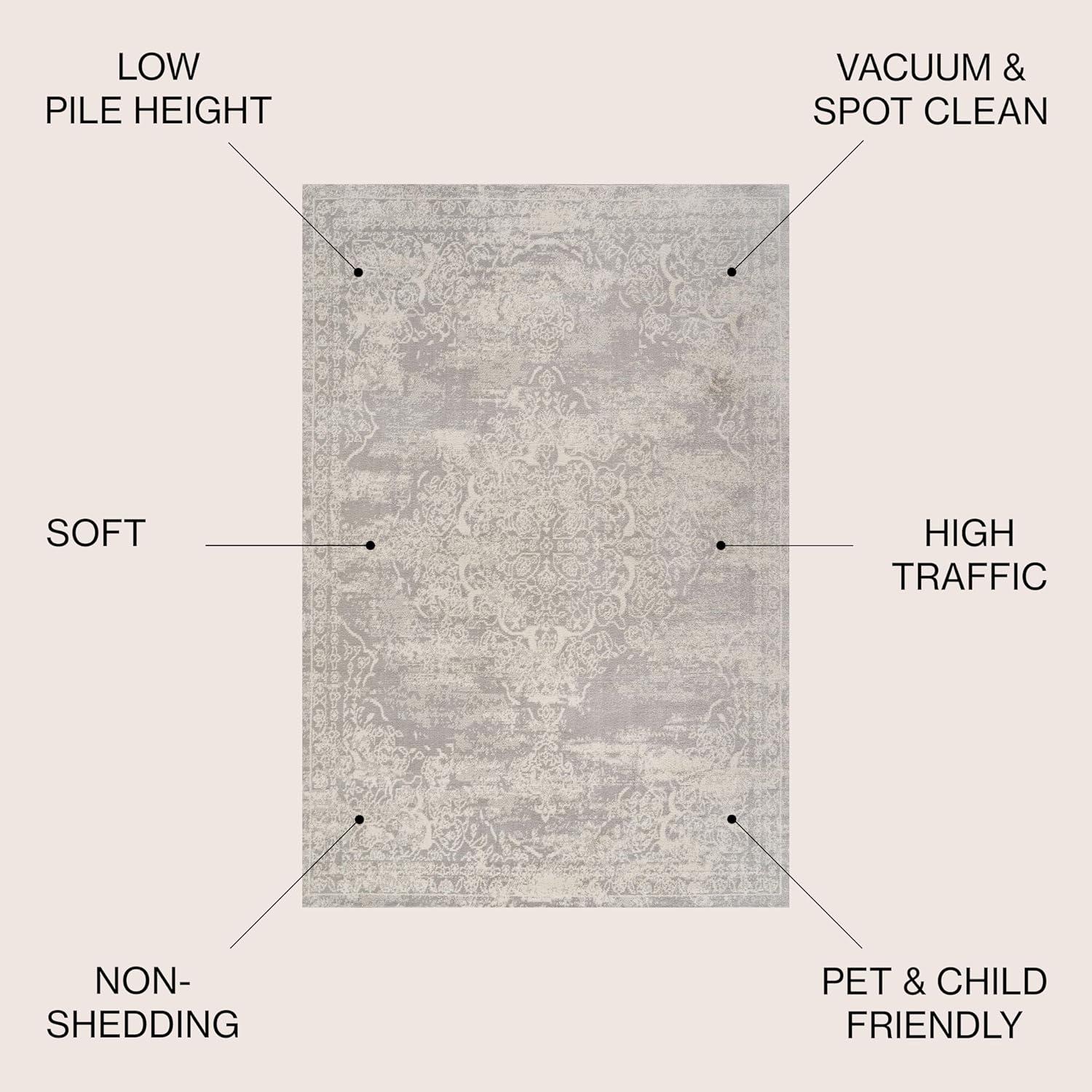 imageJONATHAN Y Alhambra Ornate Medallion Modern BrownCream Indoor Area Rug 8x10 Vintage Bohemian EasyCleaning for Living Room Bedroom Kitchen Pet Friendly NonShedding MDP400B8Ivory