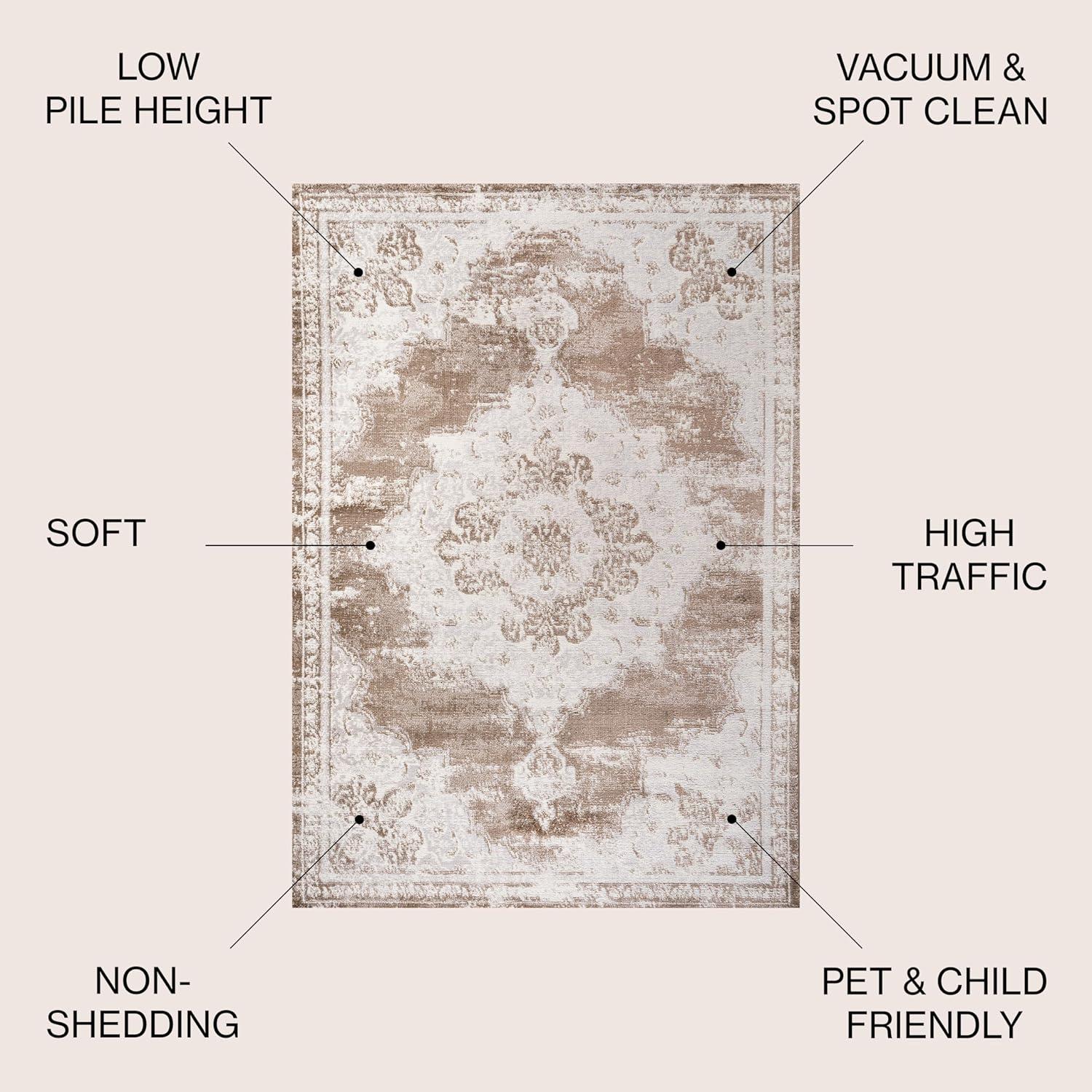 imageJONATHAN Y Alhambra Ornate Medallion Modern BrownCream Indoor Area Rug 8x10 Vintage Bohemian EasyCleaning for Living Room Bedroom Kitchen Pet Friendly NonShedding MDP400B8BrownCream