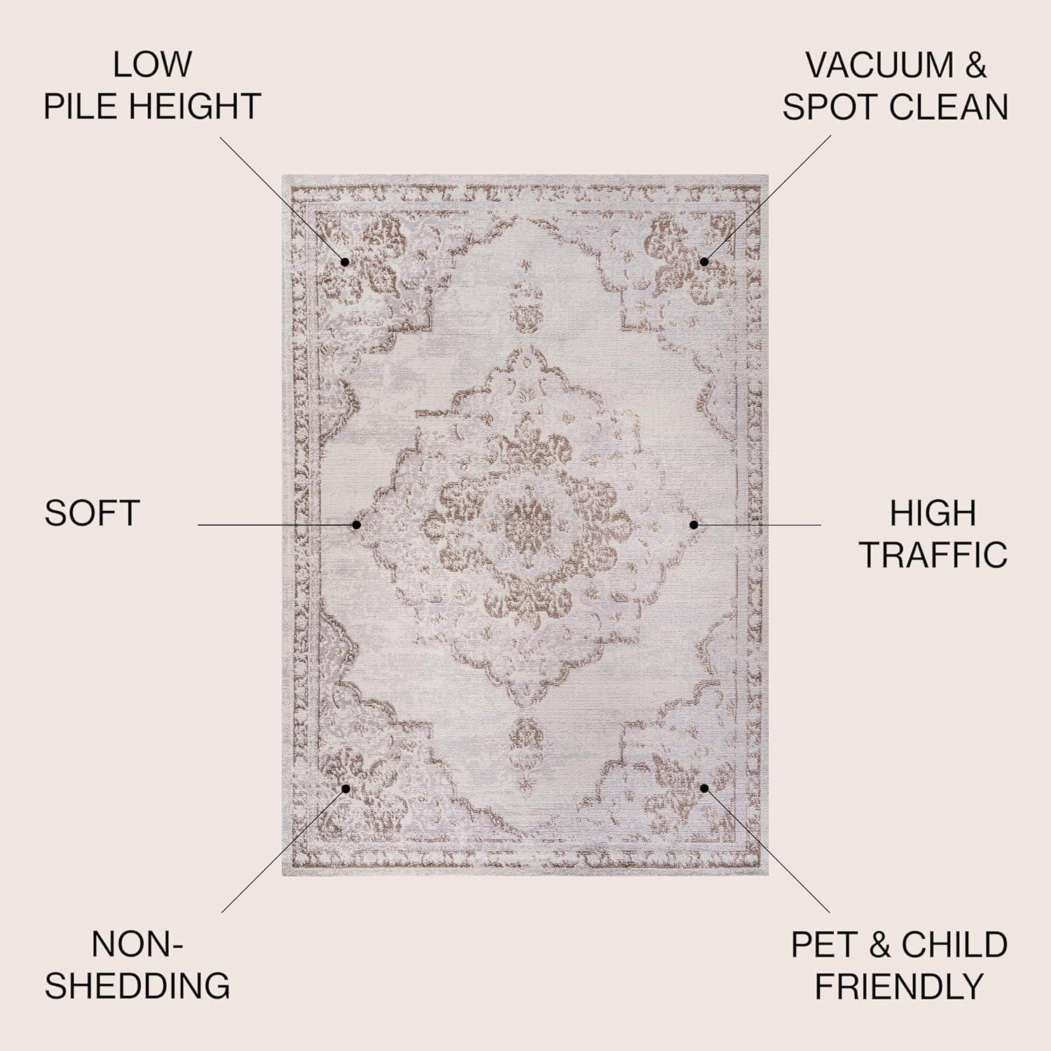 imageJONATHAN Y Alhambra Ornate Medallion Modern BrownCream Indoor Area Rug 8x10 Vintage Bohemian EasyCleaning for Living Room Bedroom Kitchen Pet Friendly NonShedding MDP400B8CreamRed