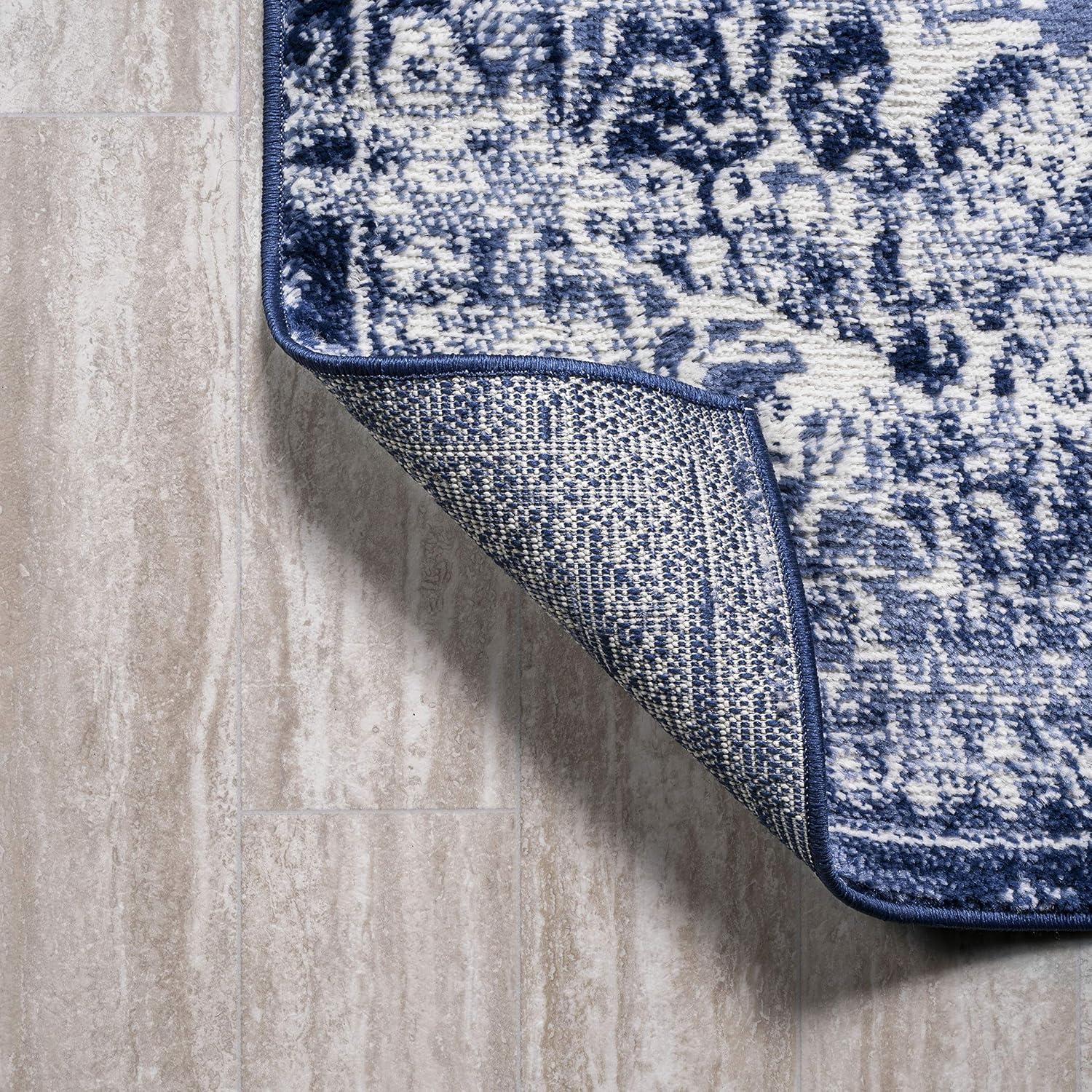 imageJONATHAN Y Alhambra Ornate Medallion Modern BrownCream Indoor Area Rug 8x10 Vintage Bohemian EasyCleaning for Living Room Bedroom Kitchen Pet Friendly NonShedding MDP400B8NavyIvory