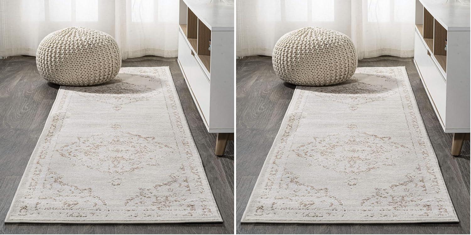 imageJONATHAN Y Alhambra Ornate Medallion Modern BrownCream Indoor Area Rug 8x10 Vintage Bohemian EasyCleaning for Living Room Bedroom Kitchen Pet Friendly NonShedding MDP400B8CreamRed