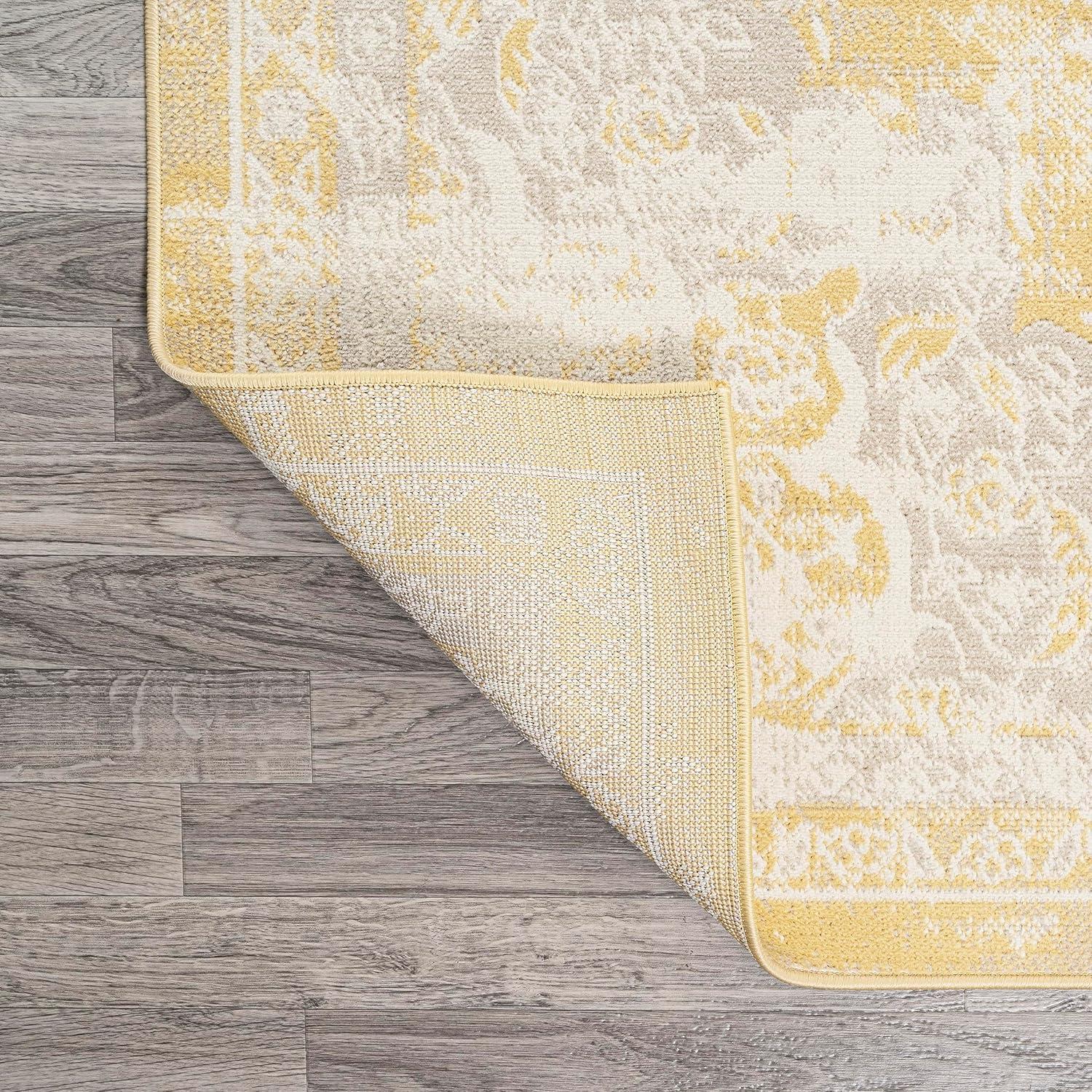 imageJONATHAN Y Alhambra Ornate Medallion Modern BrownCream Indoor Area Rug 8x10 Vintage Bohemian EasyCleaning for Living Room Bedroom Kitchen Pet Friendly NonShedding MDP400B8YellowCream