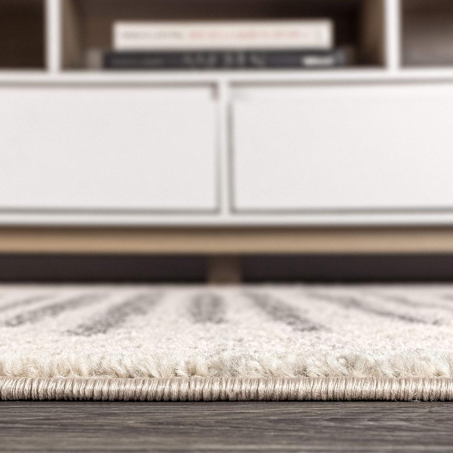 imageJONATHAN Y Aya Berber Stripe Geometric CreamGray Indoor Area Rug 8x10 Contemporary Modern EasyCleaning for Living Room Bedroom Kitchen Pet Friendly NonShedding MOH205A8CreamGray