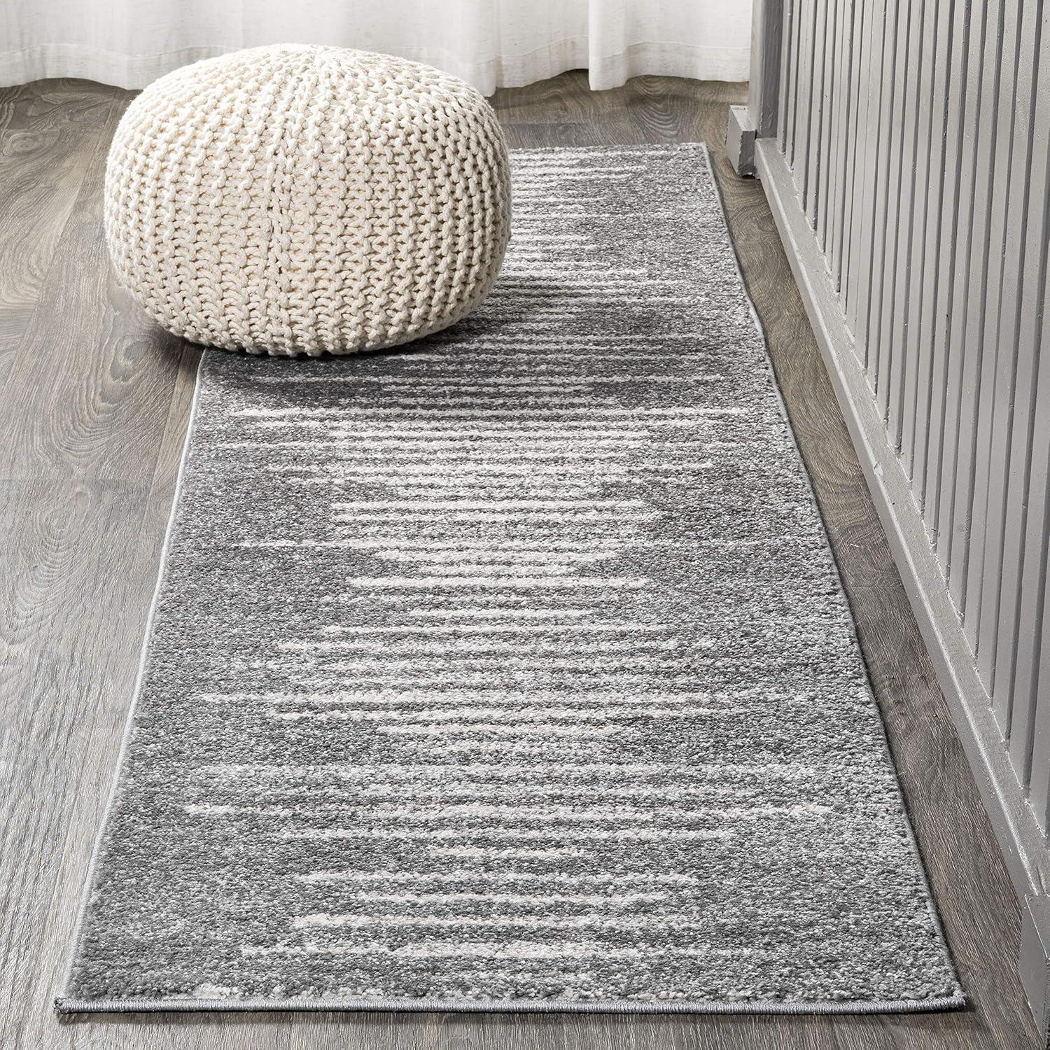 imageJONATHAN Y Aya Berber Stripe Geometric CreamGray Indoor Area Rug 8x10 Contemporary Modern EasyCleaning for Living Room Bedroom Kitchen Pet Friendly NonShedding MOH205A8GrayCream