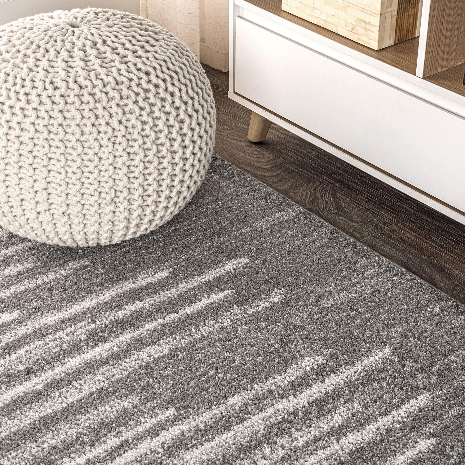 imageJONATHAN Y Aya Berber Stripe Geometric CreamGray Indoor Area Rug 8x10 Contemporary Modern EasyCleaning for Living Room Bedroom Kitchen Pet Friendly NonShedding MOH205A8GrayCream