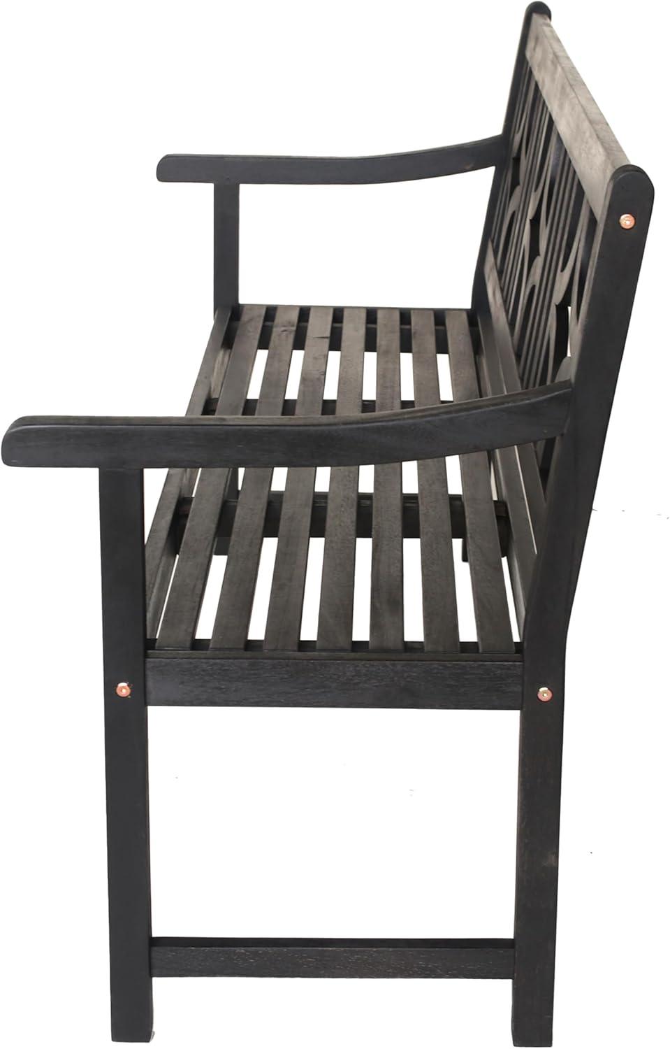 imageJONATHAN Y BNH100B Sloane 591quot 3Seat Ogee DiamondBack 600Lbs Support Acacia Wood Outdoor Garden Patio Bench for Garden Lawn Backyard Pool Deck Beach Firepit GrayBlack