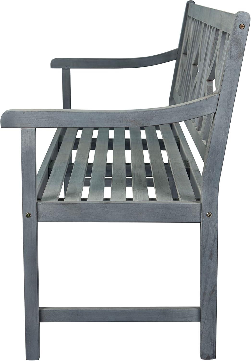 imageJONATHAN Y BNH100B Sloane 591quot 3Seat Ogee DiamondBack 600Lbs Support Acacia Wood Outdoor Garden Patio Bench for Garden Lawn Backyard Pool Deck Beach Firepit GrayGrey