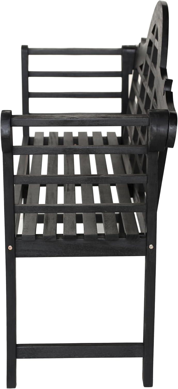 imageJONATHAN Y BNH103A Lutyens 512quot 3Seat Arched 600Lbs Support Acacia Wood Outdoor Garden Patio Bench for Garden Lawn Backyard Pool Deck Beach Firepit TeakBlack