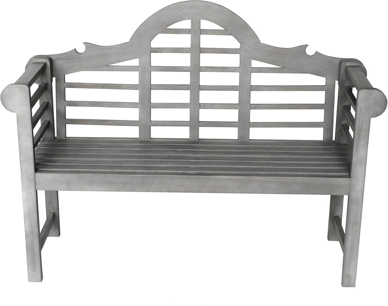 imageJONATHAN Y BNH103A Lutyens 512quot 3Seat Arched 600Lbs Support Acacia Wood Outdoor Garden Patio Bench for Garden Lawn Backyard Pool Deck Beach Firepit TeakGrey