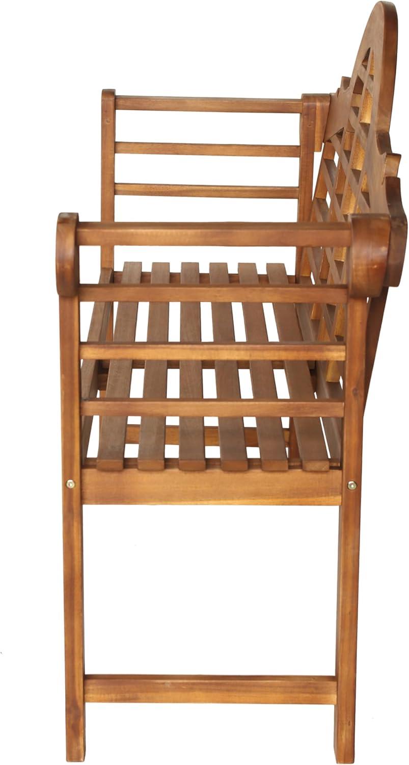 imageJONATHAN Y BNH103A Lutyens 512quot 3Seat Arched 600Lbs Support Acacia Wood Outdoor Garden Patio Bench for Garden Lawn Backyard Pool Deck Beach Firepit TeakTeak