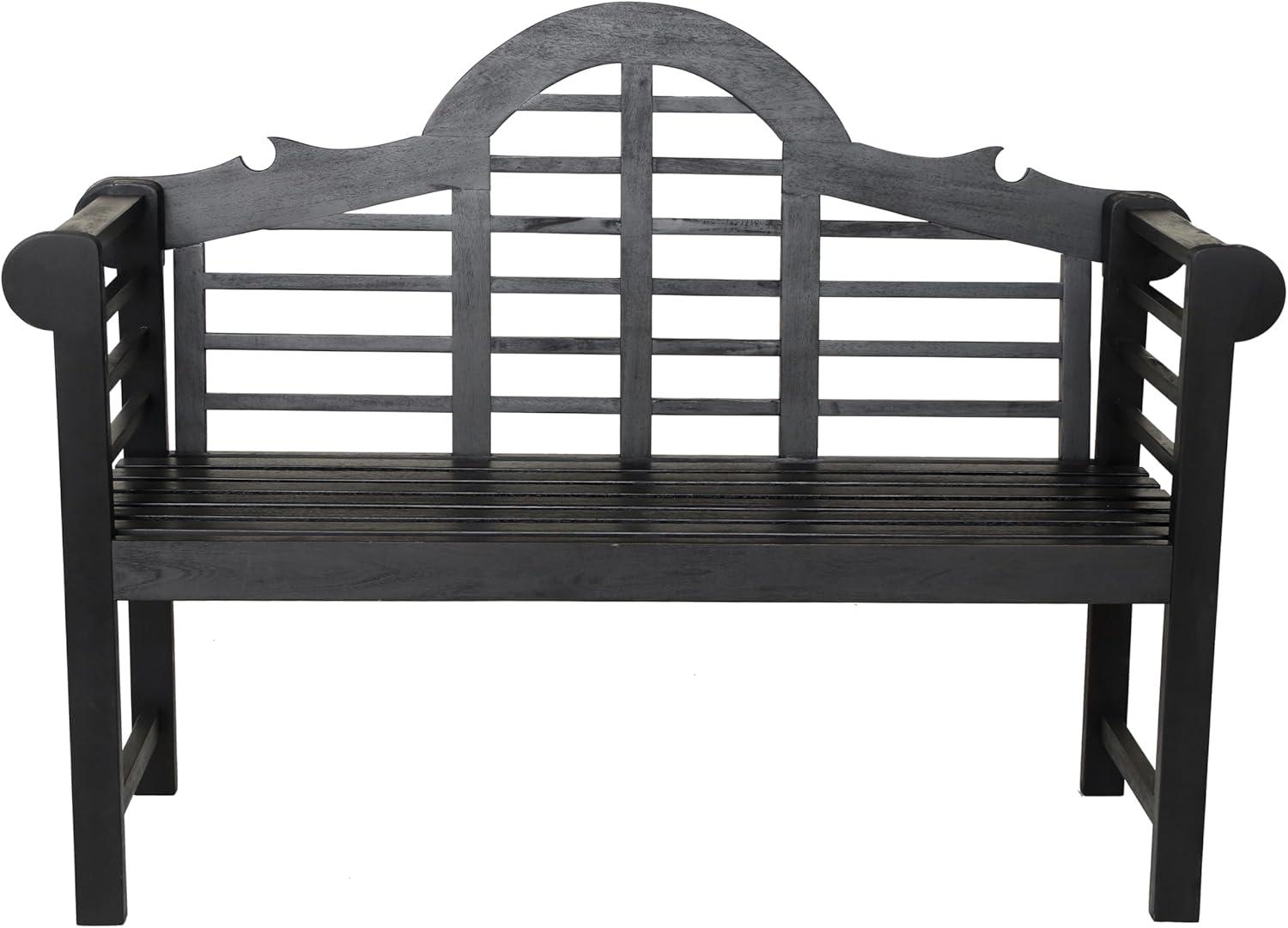 imageJONATHAN Y BNH103A Lutyens 512quot 3Seat Arched 600Lbs Support Acacia Wood Outdoor Garden Patio Bench for Garden Lawn Backyard Pool Deck Beach Firepit TeakBlack