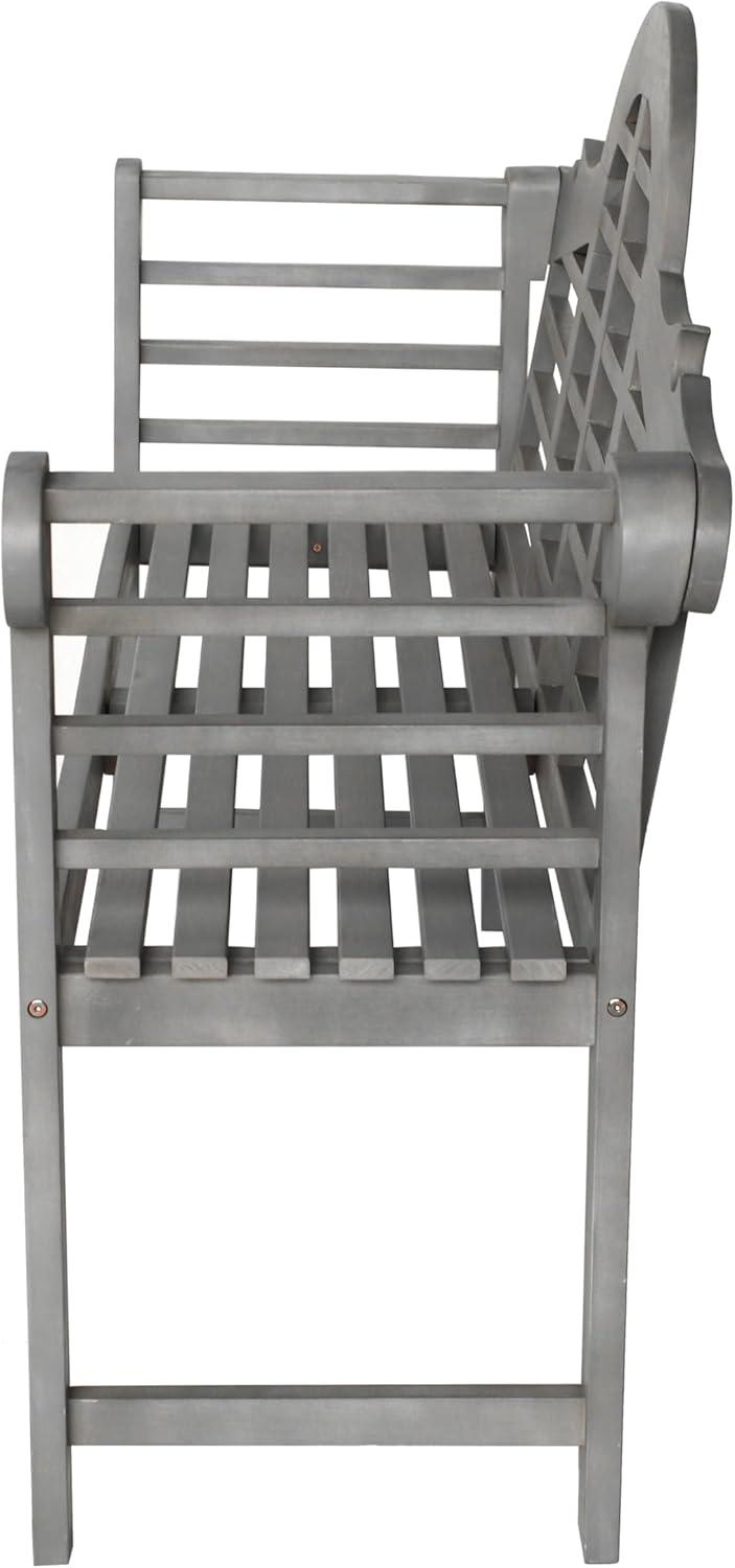 imageJONATHAN Y BNH103A Lutyens 512quot 3Seat Arched 600Lbs Support Acacia Wood Outdoor Garden Patio Bench for Garden Lawn Backyard Pool Deck Beach Firepit TeakGrey