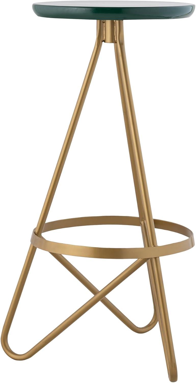 imageJONATHAN Y BSL1000D Spiroa 30quot Modern Industrial Metal Backless Circular Bar Stool for Home Kitchen Dining Room Workspaces Cafes and Resturants White Seat with Gold FrameGreen