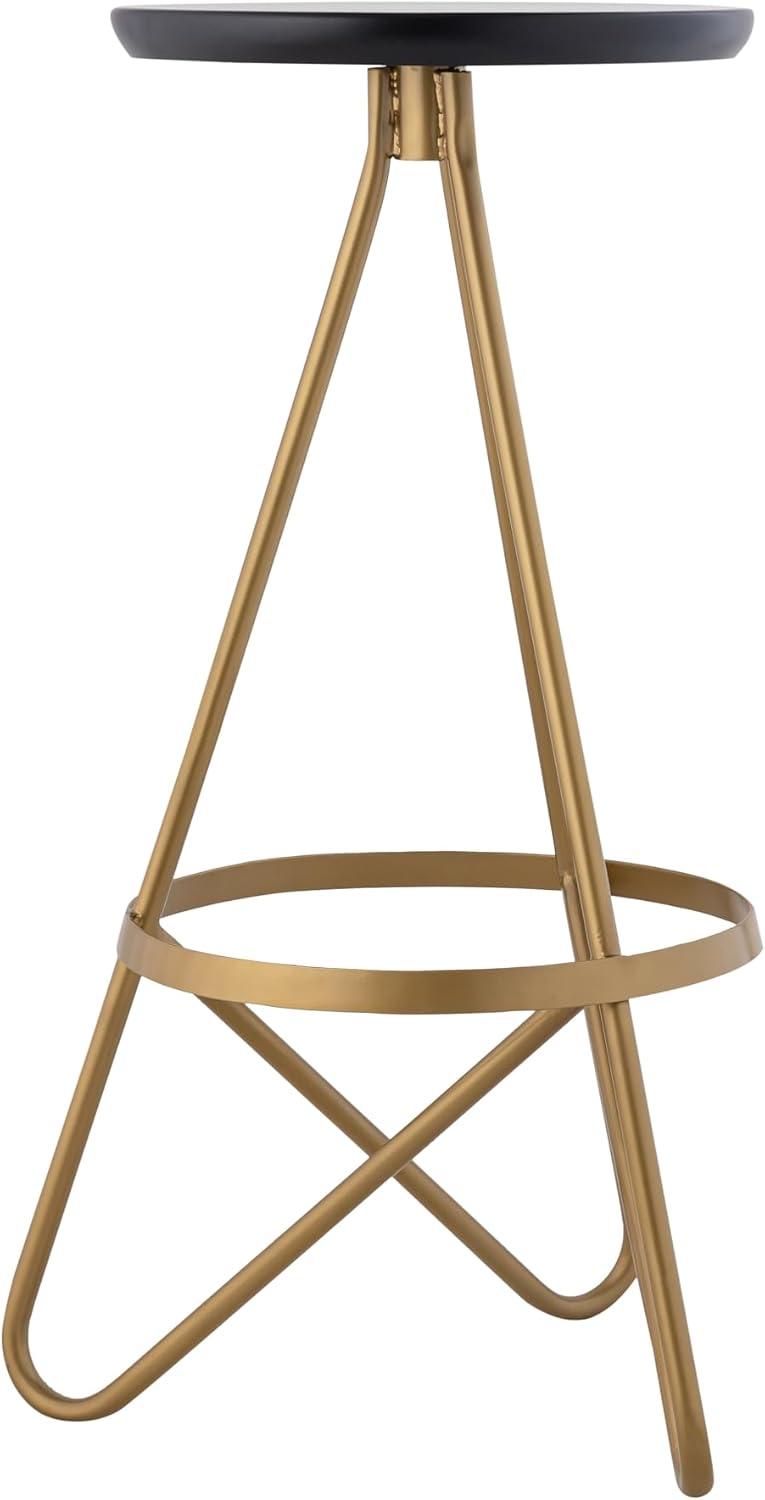 imageJONATHAN Y BSL1000D Spiroa 30quot Modern Industrial Metal Backless Circular Bar Stool for Home Kitchen Dining Room Workspaces Cafes and Resturants White Seat with Gold FrameBlack