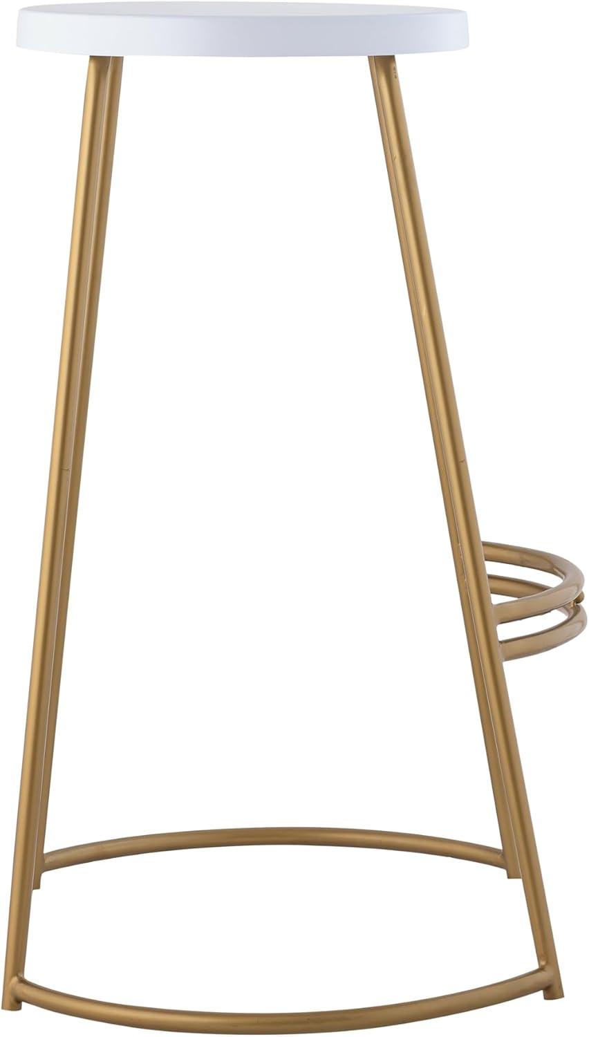 imageJONATHAN Y BSL1001A Hula 2875quot Modern Designer Iron Curved Backless Bar Stool for Home Kitchen Dining Room Workspaces Cafes and Resturants Black Seat with Gold FrameWhite