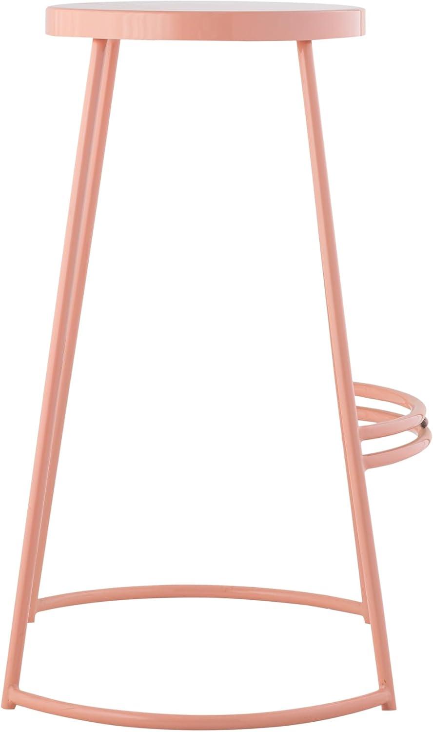 imageJONATHAN Y BSL1001A Hula 2875quot Modern Designer Iron Curved Backless Bar Stool for Home Kitchen Dining Room Workspaces Cafes and Resturants Black Seat with Gold FramePink