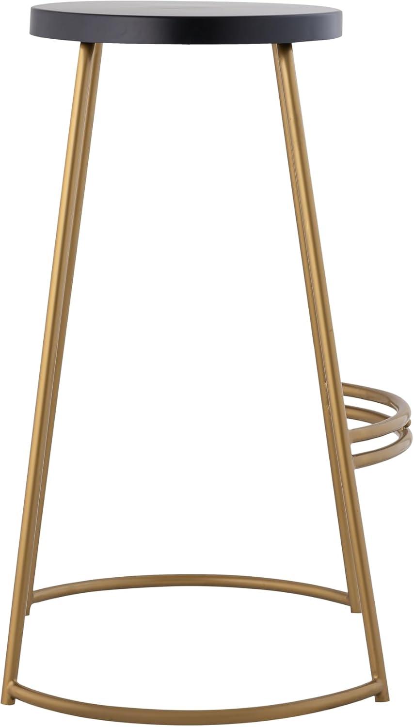 imageJONATHAN Y BSL1001A Hula 2875quot Modern Designer Iron Curved Backless Bar Stool for Home Kitchen Dining Room Workspaces Cafes and Resturants Black Seat with Gold FrameBlack