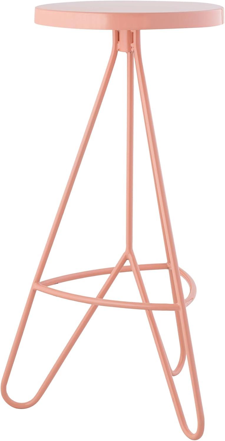 imageJONATHAN Y BSL1002B Trinity 30quot Modern Industiral Iron Tripod Backless Bar Stool for Home Kitchen Dining Room Workspaces Cafes and Resturants White Seat with Gold FramePink
