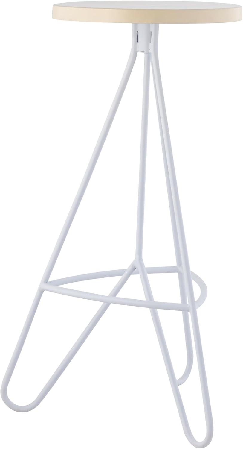 imageJONATHAN Y BSL1002B Trinity 30quot Modern Industiral Iron Tripod Backless Bar Stool for Home Kitchen Dining Room Workspaces Cafes and Resturants White Seat with Gold FrameBrown