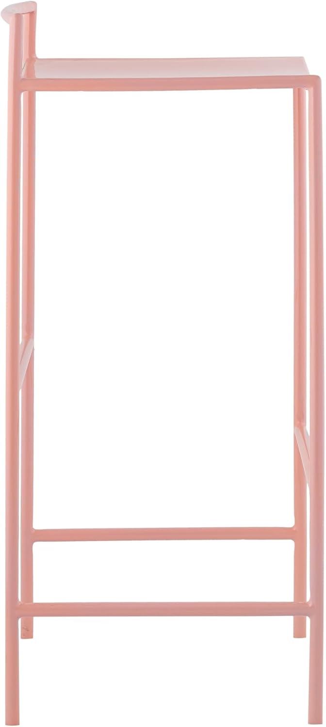 imageJONATHAN Y BSL1004C Svelte 30quot Coastal Contemporary Iron SaddleSeat LowBack Bar Stool with Foot Rest for Home Kitchen Dining Room Workspaces Cafes and Resturants Pink FramePink