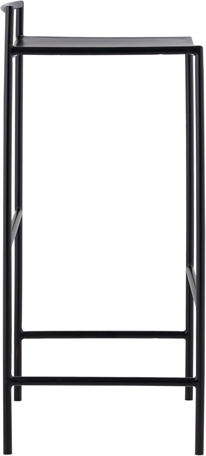 imageJONATHAN Y BSL1004C Svelte 30quot Coastal Contemporary Iron SaddleSeat LowBack Bar Stool with Foot Rest for Home Kitchen Dining Room Workspaces Cafes and Resturants Pink FrameBlack