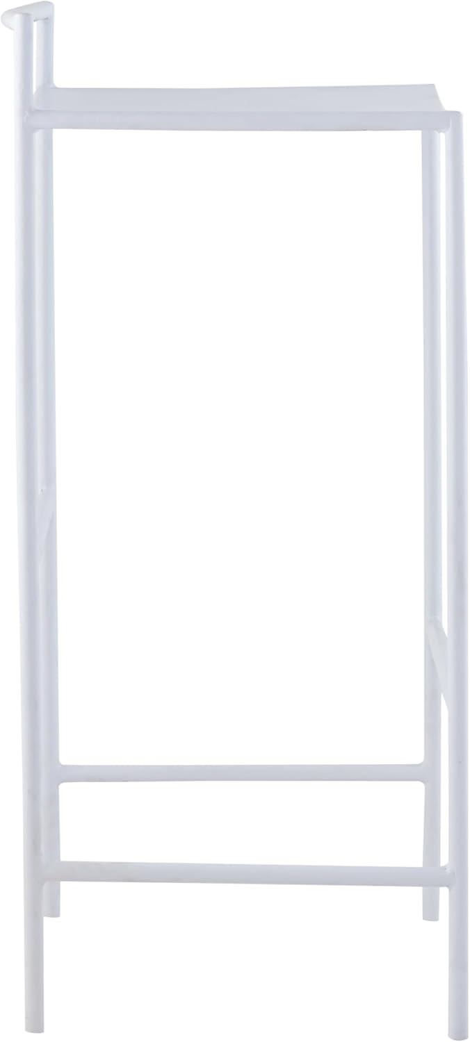 imageJONATHAN Y BSL1004C Svelte 30quot Coastal Contemporary Iron SaddleSeat LowBack Bar Stool with Foot Rest for Home Kitchen Dining Room Workspaces Cafes and Resturants Pink FrameWhite