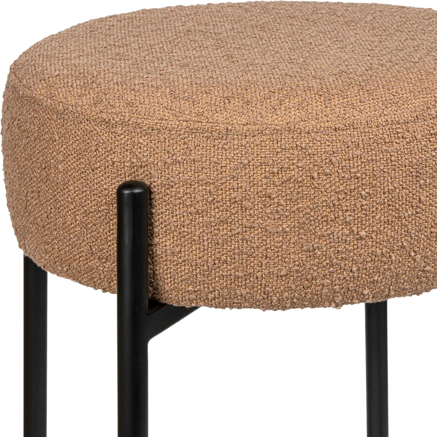 imageJONATHAN Y BSL2000A Paola 30quot Modern Minimalist Round Backless MetalVegan Leather Cushioned Bar Stool for Home Kitchen Dining Room Workspaces Caramel BrownBlackBrown