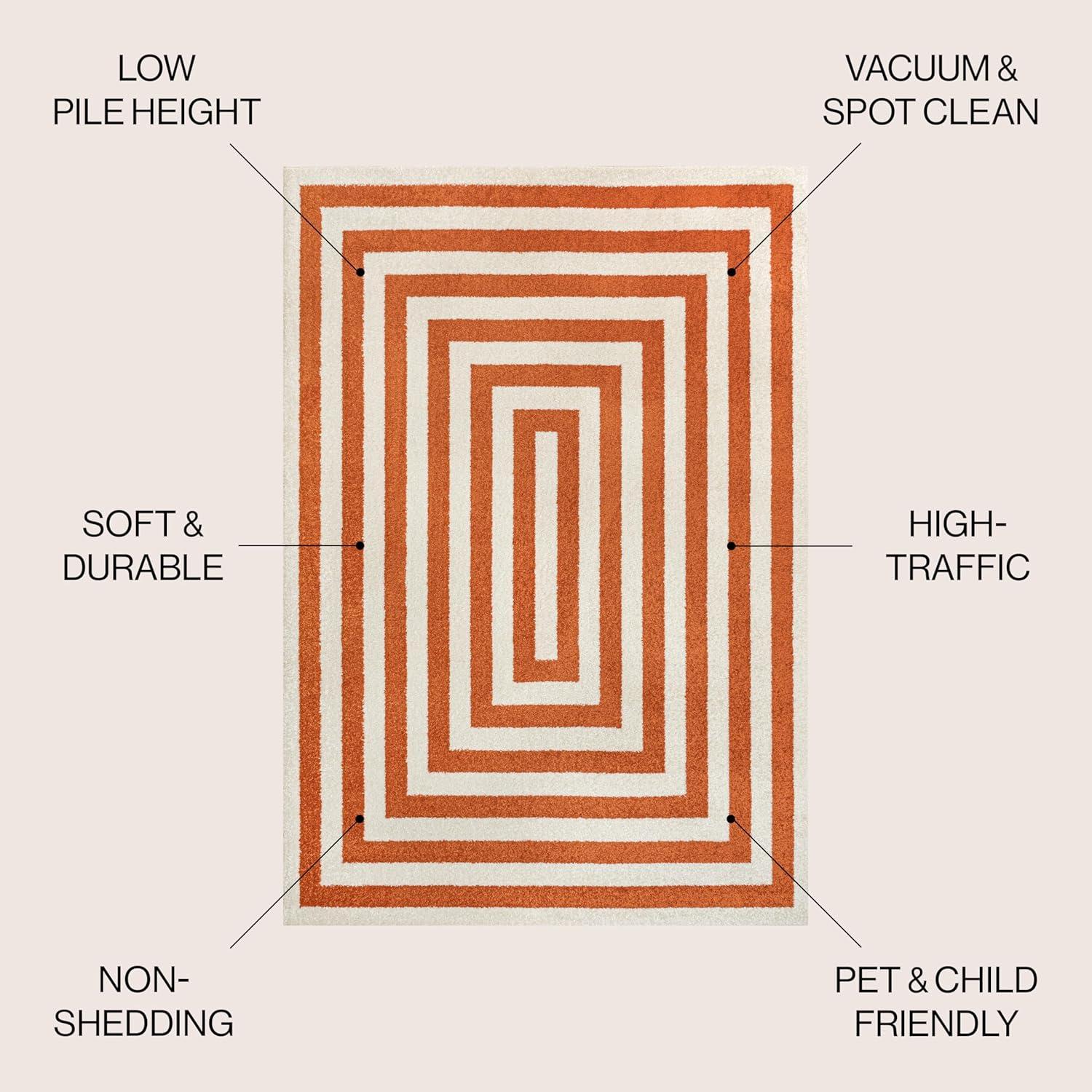 imageJONATHAN Y Bandol Mitre Stripe BrownIvory Indoor Area Rug 8x10 Modern Classic Geometric EasyCleaning for Living Room Bedroom Kitchen Pet Friendly NonShedding MOH211A8TerracottaIvory