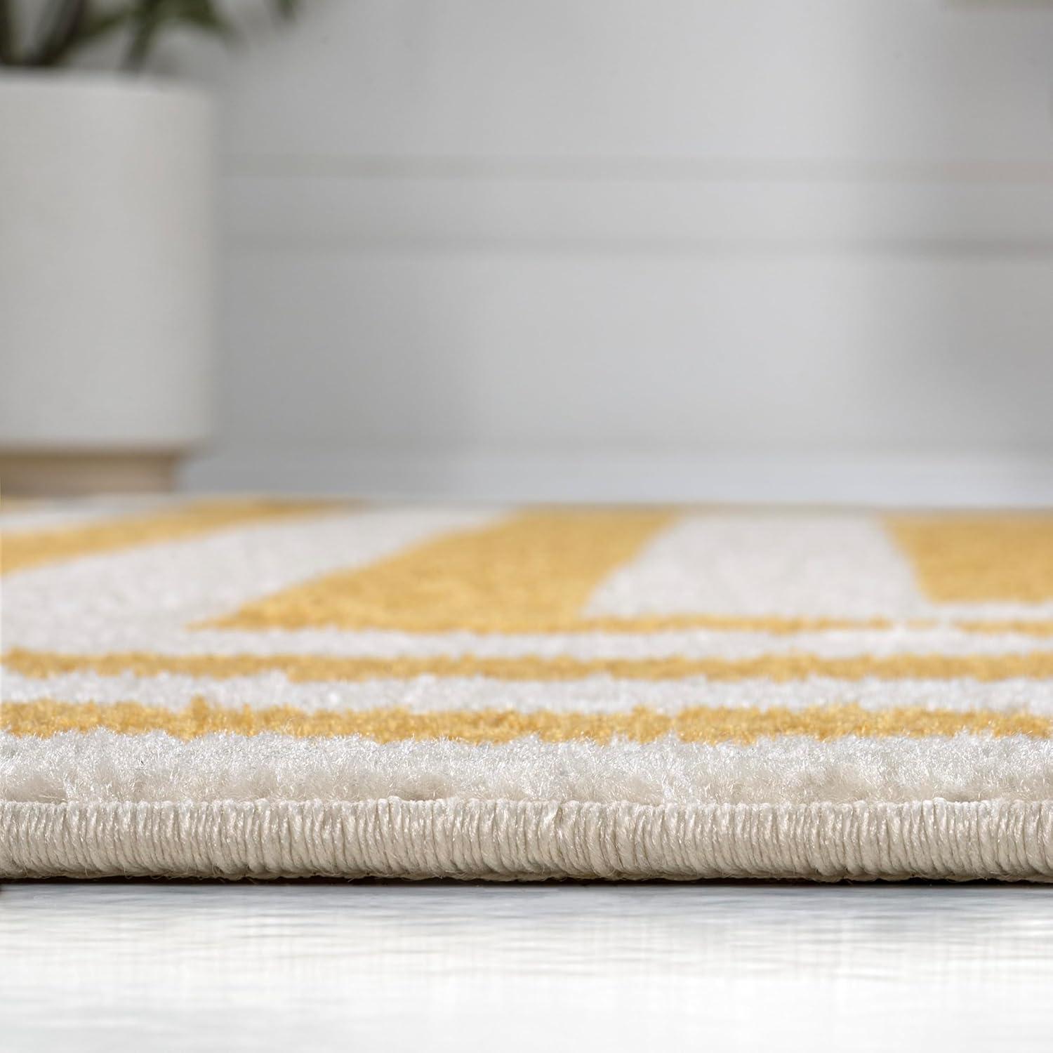 imageJONATHAN Y Bandol Mitre Stripe BrownIvory Indoor Area Rug 8x10 Modern Classic Geometric EasyCleaning for Living Room Bedroom Kitchen Pet Friendly NonShedding MOH211A8YellowIvory