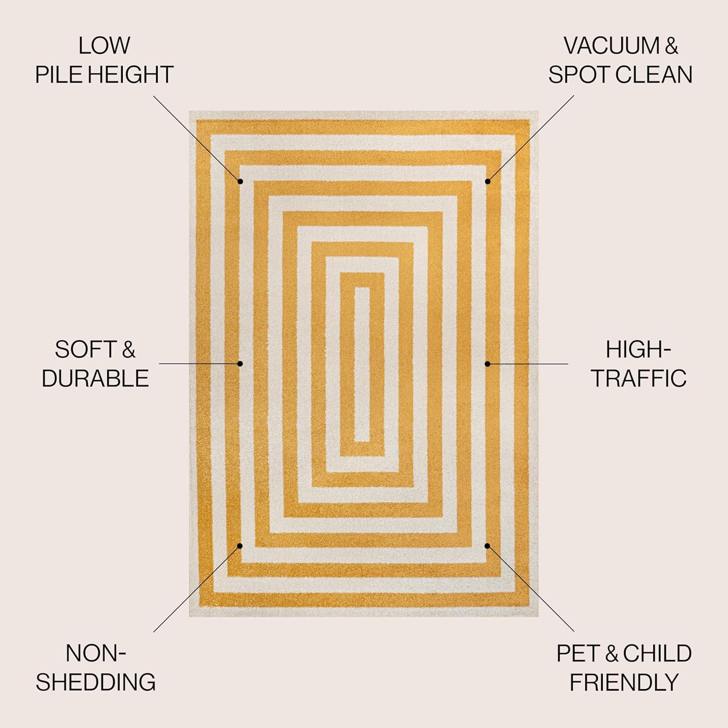 imageJONATHAN Y Bandol Mitre Stripe BrownIvory Indoor Area Rug 8x10 Modern Classic Geometric EasyCleaning for Living Room Bedroom Kitchen Pet Friendly NonShedding MOH211A8YellowIvory