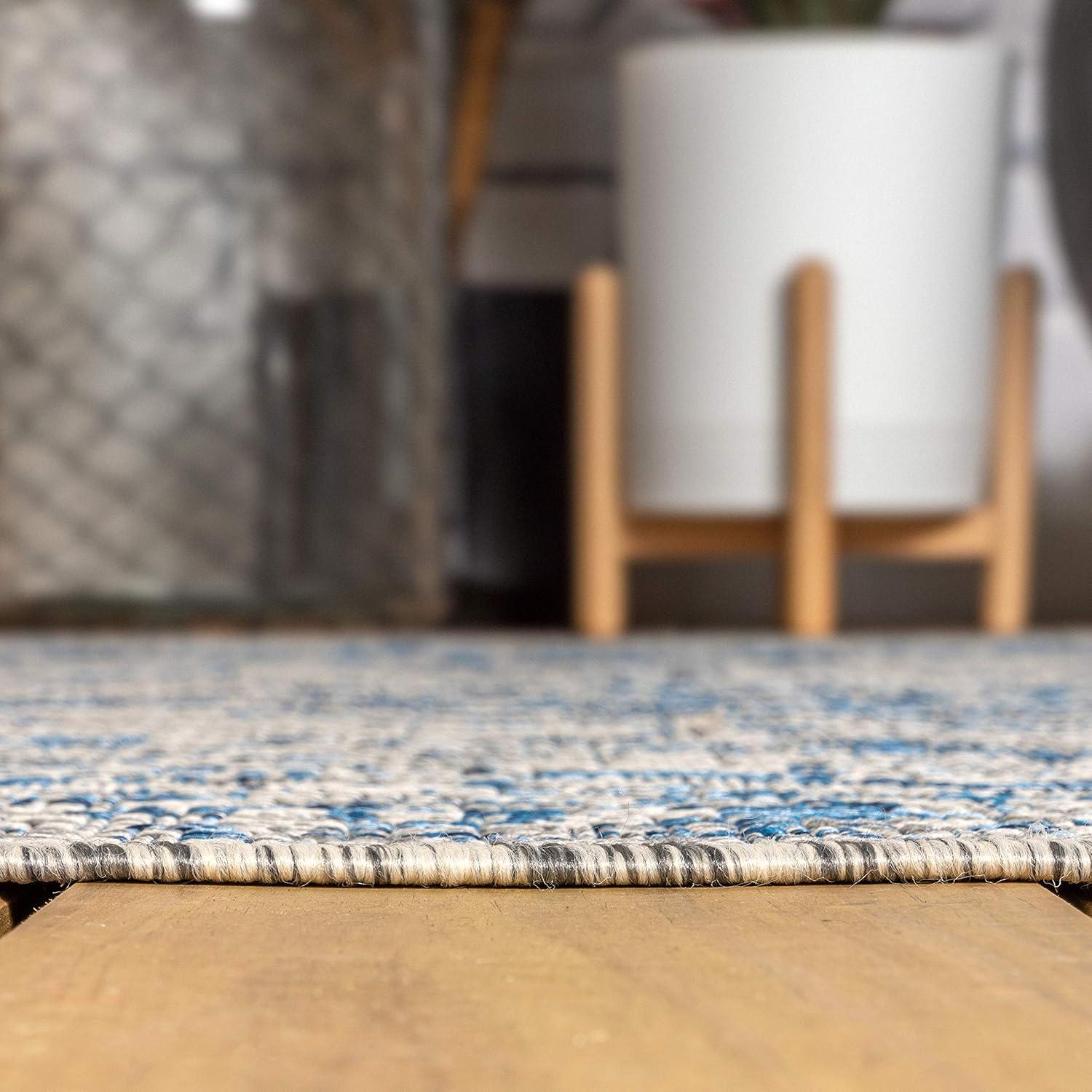 imageJONATHAN Y Boho Medallion Indoor Outdoor Area Rug 8X10 GrayTeal Rozetta Textured Weave for Backyard Patio Porch EasyCleaning High Traffic PetFriendly NonShedding SMB102C8GrayNavy