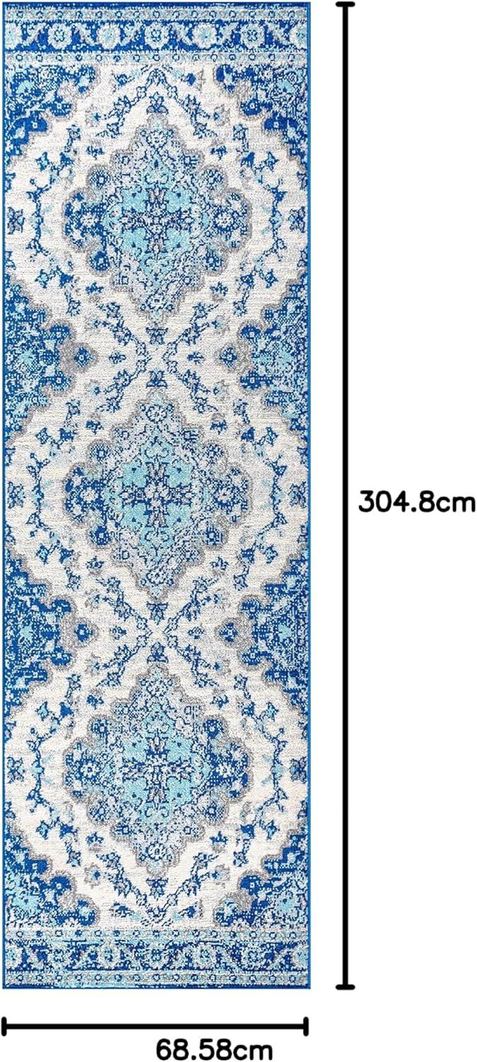 imageJONATHAN Y Boho Vintage BlueMulti Indoor Area Rug 8x10 Bohemian Flair Medallion Floral EasyCleaning High Traffic for Living Room Bedroom Kitchen PetFriendly NonShedding BMF106A8CreamBlue