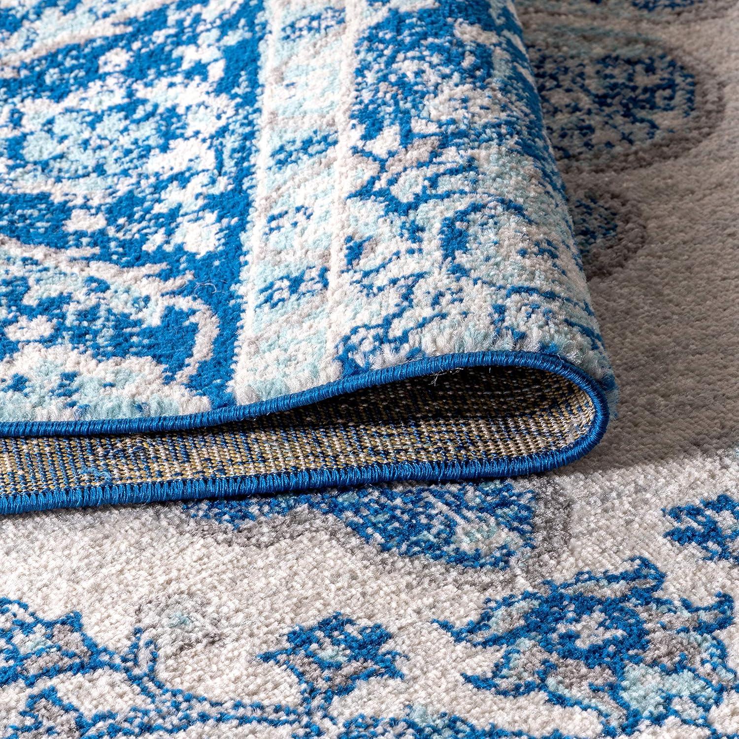 imageJONATHAN Y Boho Vintage BlueMulti Indoor Area Rug 8x10 Bohemian Flair Medallion Floral EasyCleaning High Traffic for Living Room Bedroom Kitchen PetFriendly NonShedding BMF106A8CreamBlue