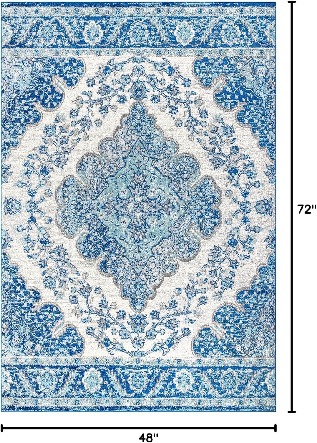 imageJONATHAN Y Boho Vintage BlueMulti Indoor Area Rug 8x10 Bohemian Flair Medallion Floral EasyCleaning High Traffic for Living Room Bedroom Kitchen PetFriendly NonShedding BMF106A8CreamBlue