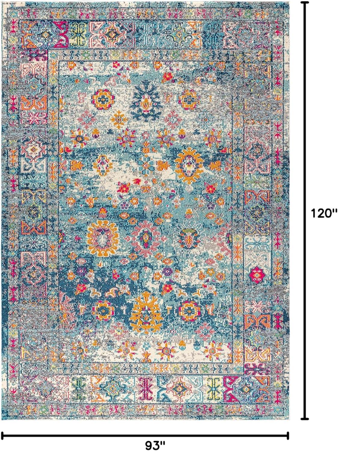 imageJONATHAN Y Boho Vintage NavyCream Indoor Area Rug 8x10 Bohemian Flair Medallion Chic Floral Easy Cleaning High Traffic for Living Room Bedroom Kitchen Pet Friendly NonShedding BMF103B8NavyCream
