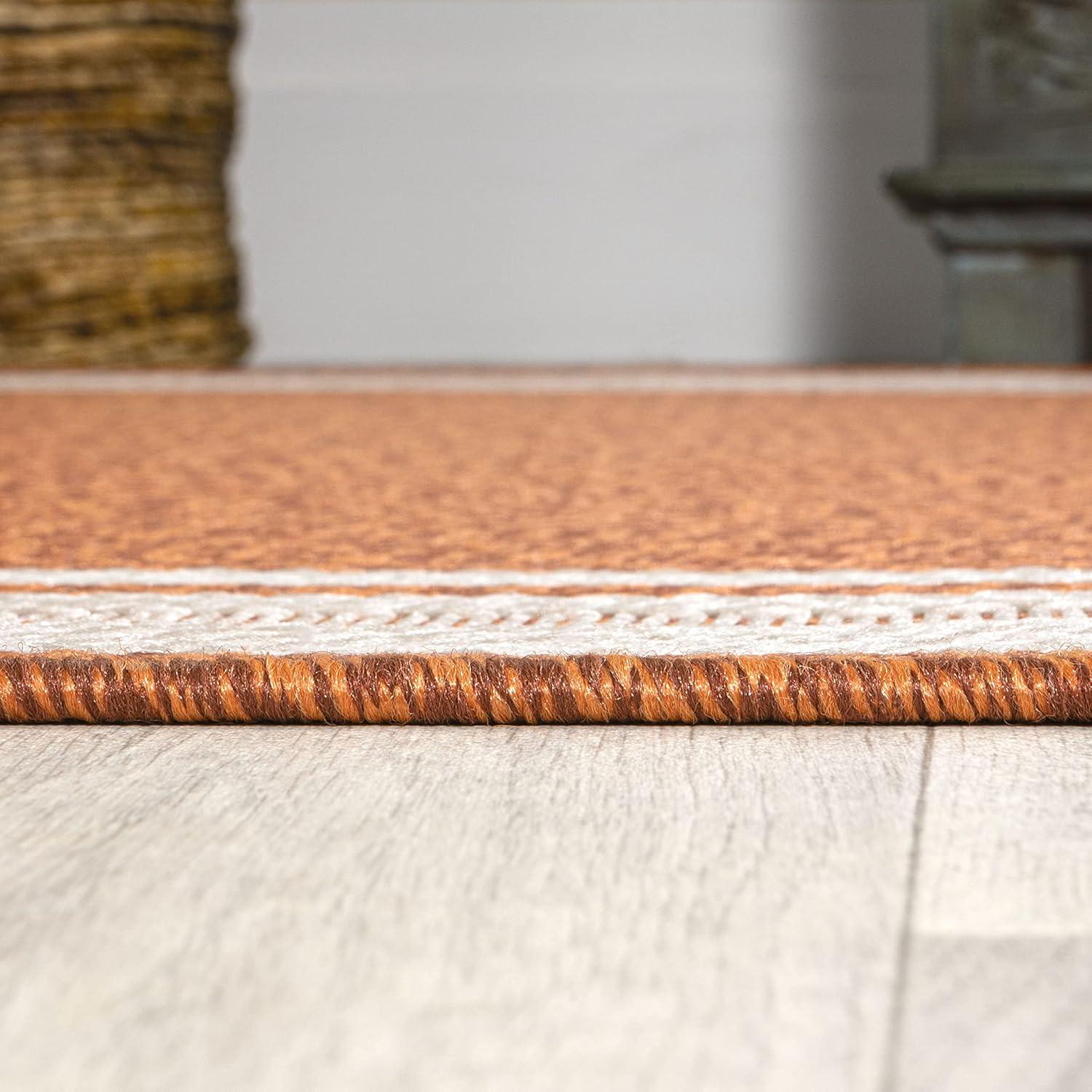 imageJONATHAN Y Border Stripe Indoor Outdoor Area Rug 8X10 OrangeDark Gray James Modern for Backyard Patio Porch EasyCleaning High Traffic PetFriendly NonShedding SMB201A8OrangeCream