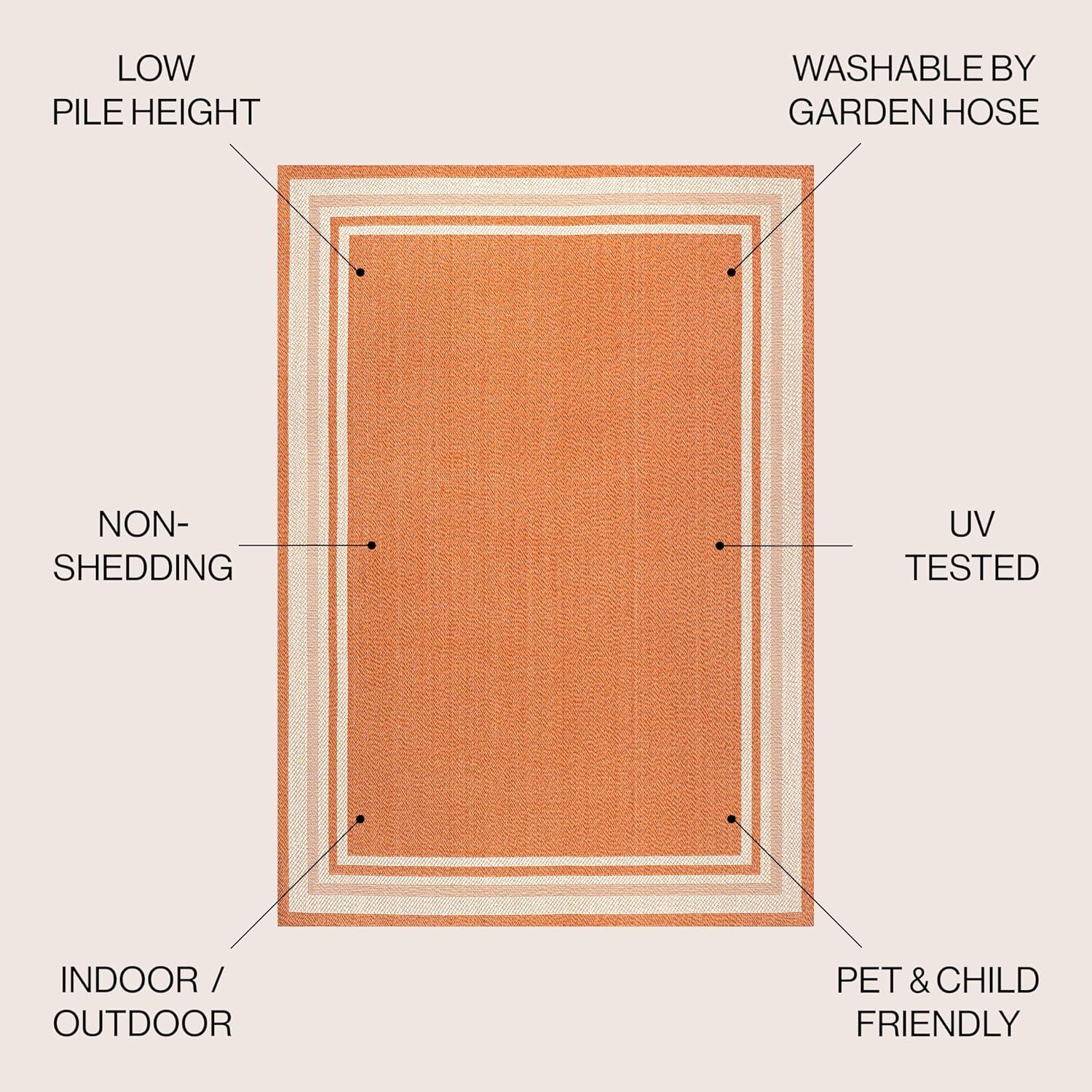imageJONATHAN Y Border Stripe Indoor Outdoor Area Rug 8X10 OrangeDark Gray James Modern for Backyard Patio Porch EasyCleaning High Traffic PetFriendly NonShedding SMB201A8OrangeCream