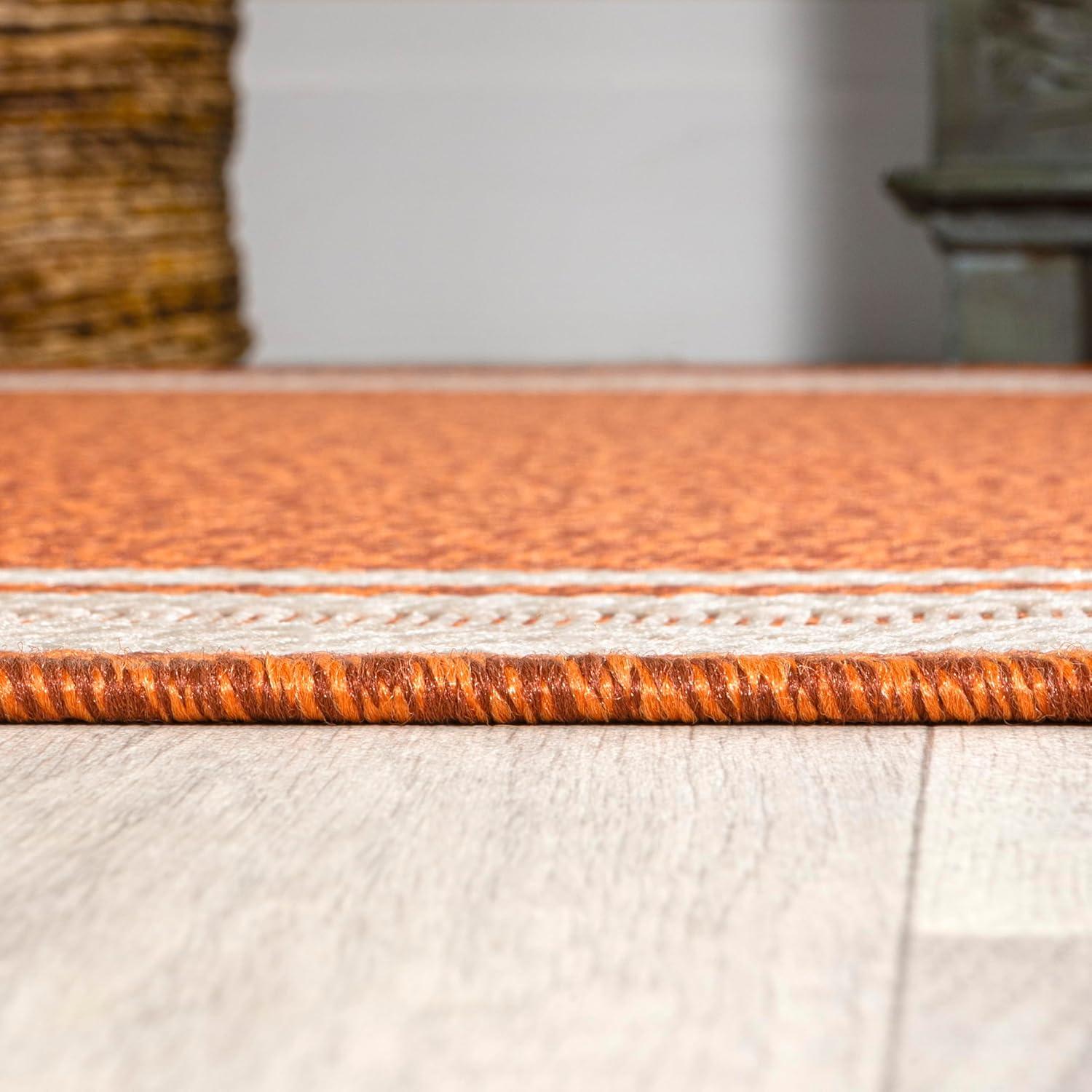 imageJONATHAN Y Border Stripe Indoor Outdoor Area Rug 8X10 OrangeDark Gray James Modern for Backyard Patio Porch EasyCleaning High Traffic PetFriendly NonShedding SMB201A8OrangeCream