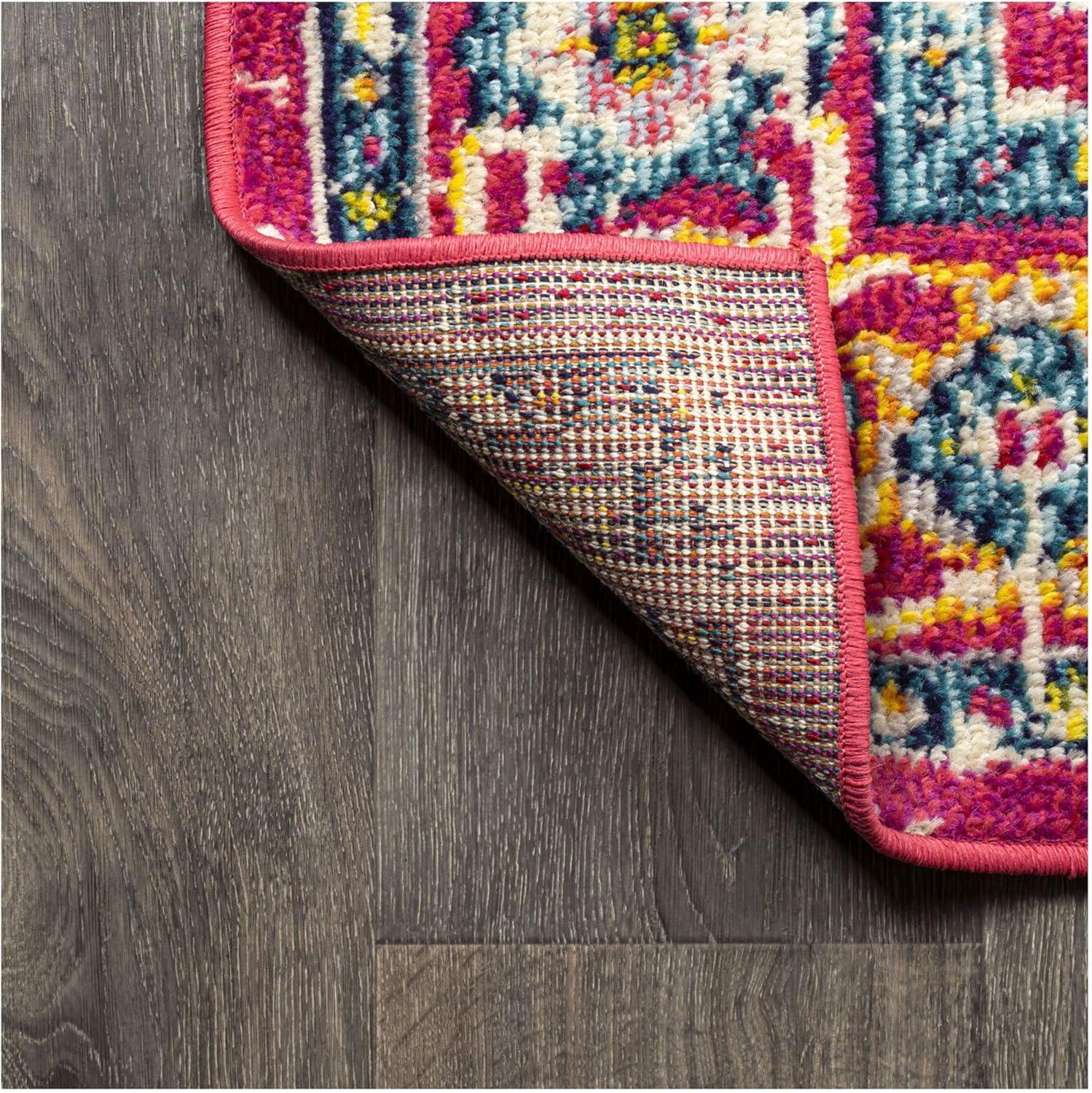 imageJONATHAN Y Brooklyn Geometric Medallion OrangeBlue Indoor Area Rug 8x10 Vintage Bohemian EasyCleaning for Living Room Bedroom Kitchen Pet Friendly NonShedding MDP207D8Navy