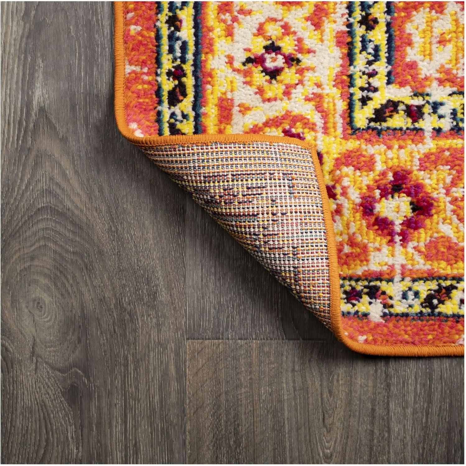 imageJONATHAN Y Brooklyn Geometric Medallion OrangeBlue Indoor Area Rug 8x10 Vintage Bohemian EasyCleaning for Living Room Bedroom Kitchen Pet Friendly NonShedding MDP207D8Blue