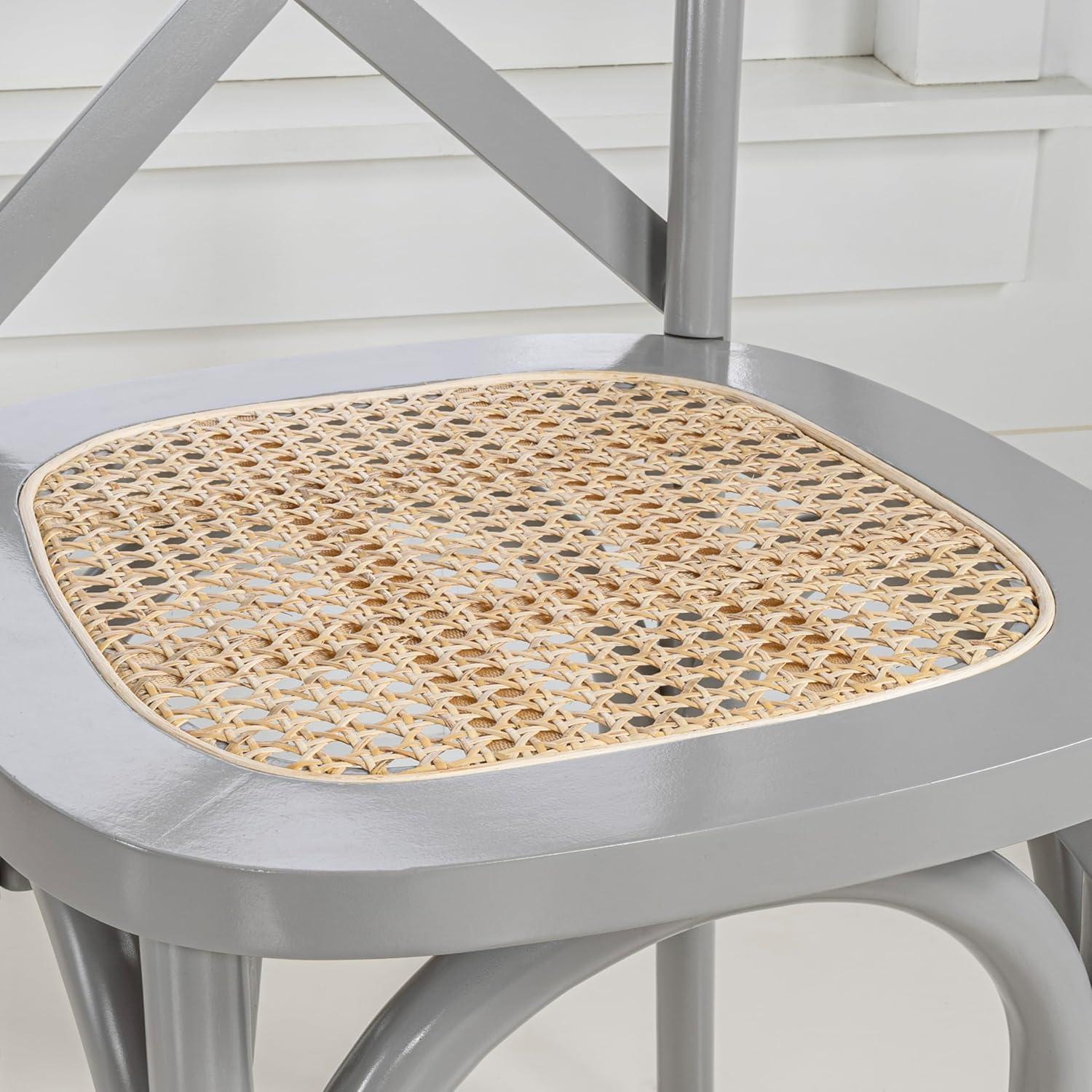 imageJONATHAN Y DNG1001DSET2 Cassis Classic Traditional XBack Wood Rattan Dining Chair French Country Cottage Vintage Farmhouse Shabby Chic BlackNatural Set of 2GrayNatural