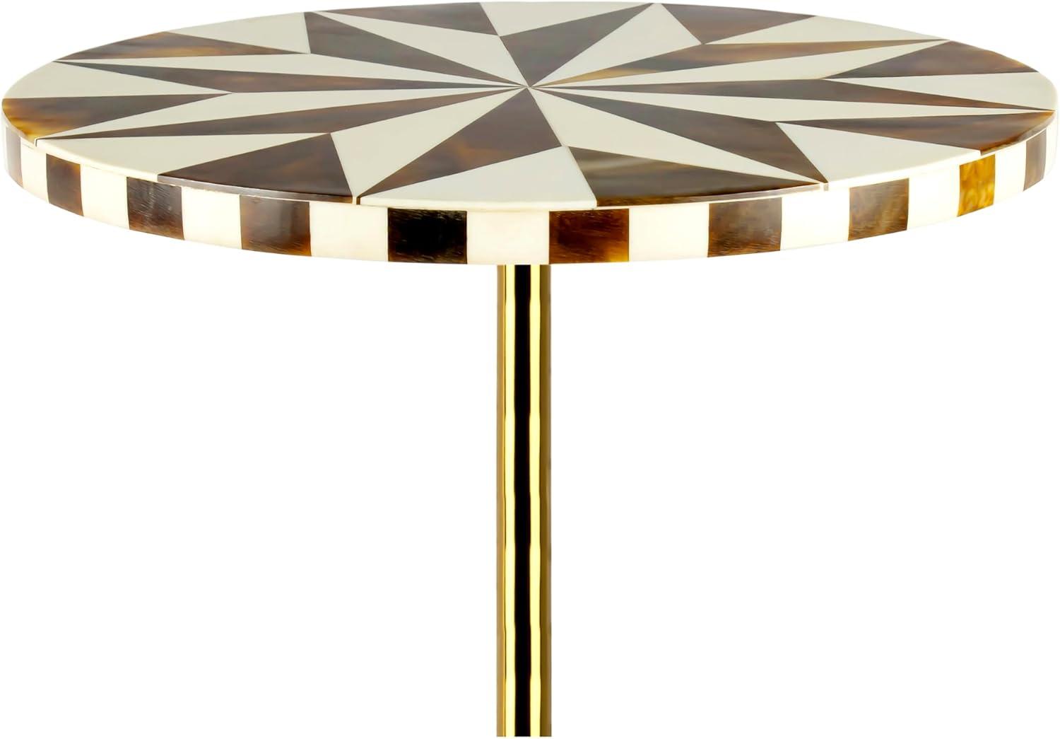 imageJONATHAN Y END1004A Calix 235quot Contemporary Minimalist MetalResin Round End Table Light BrownWhite Drink Table for Living Room Bedroom Office BathroomDark BrownWhiteGold