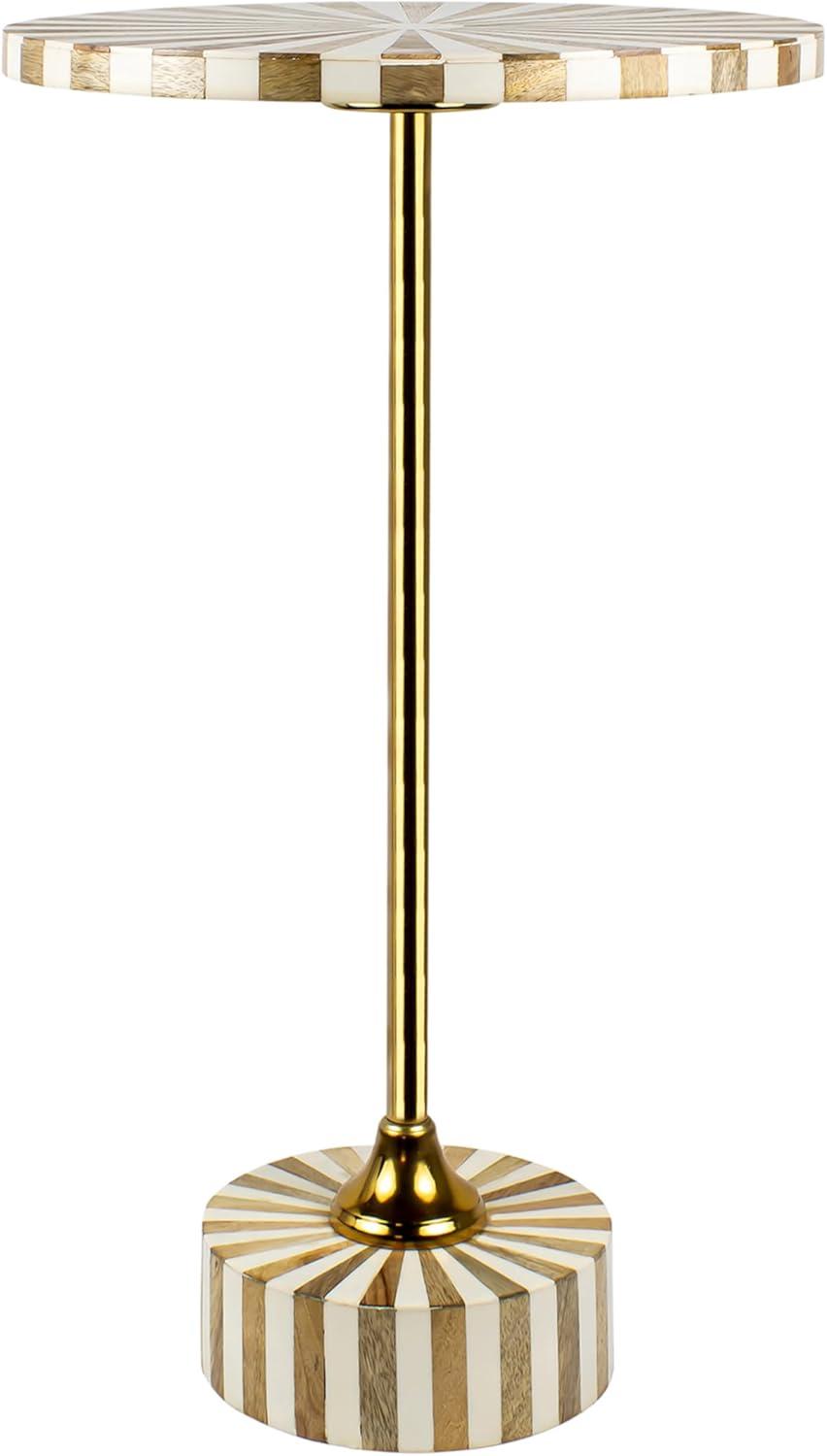 imageJONATHAN Y END1004A Calix 235quot Contemporary Minimalist MetalResin Round End Table Light BrownWhite Drink Table for Living Room Bedroom Office BathroomLight BrownWhiteGold