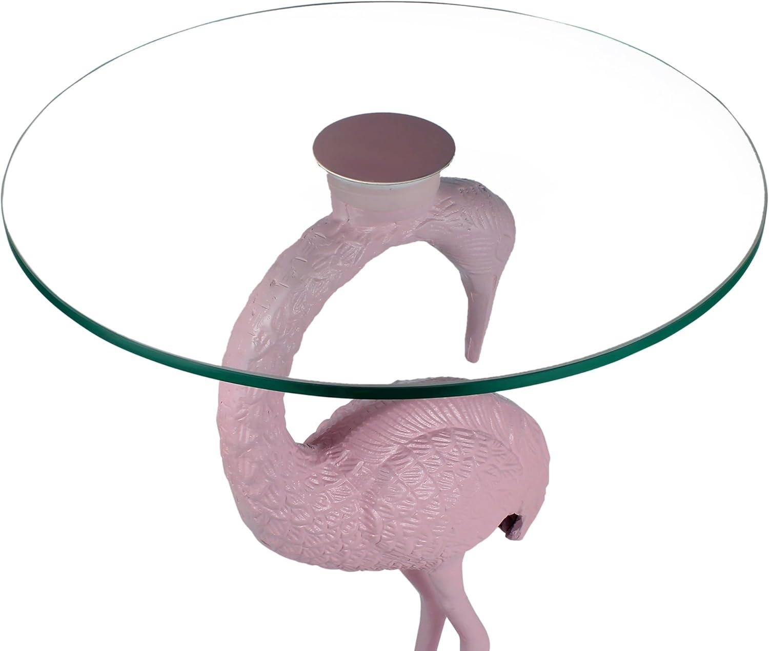 imageJONATHAN Y END1006A Blanche 25quot Classic MidCentury Glass Top Flamingo End Table Pink Drink Table for Living Room Bedroom Office Bathroom