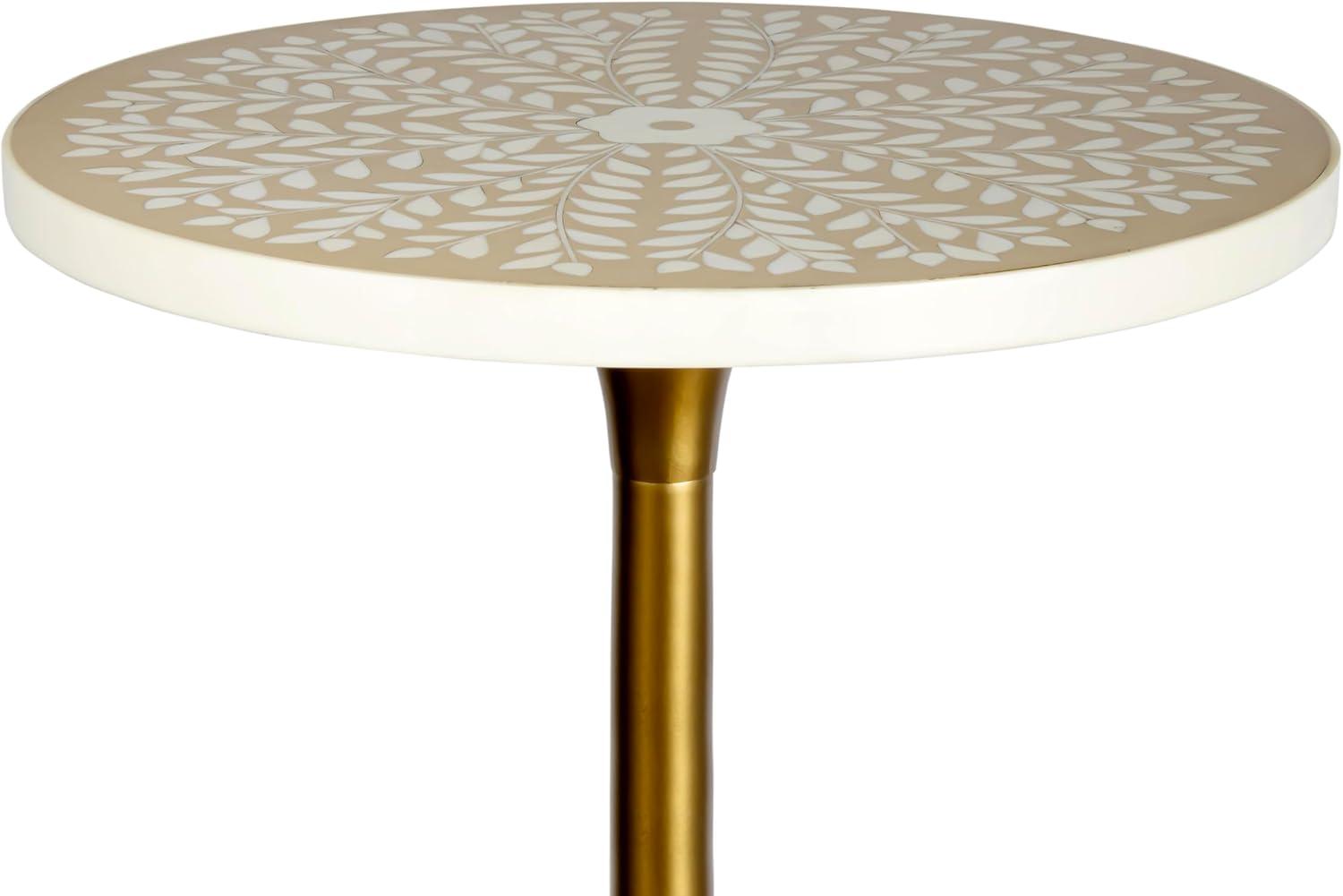 imageJONATHAN Y END1007B Nysha 25quot Modern Bohemian MetalResin Inlay Top End Table PurpleWhite Drink Table for Living Room Bedroom Office BathroomAlmondWhiteGold