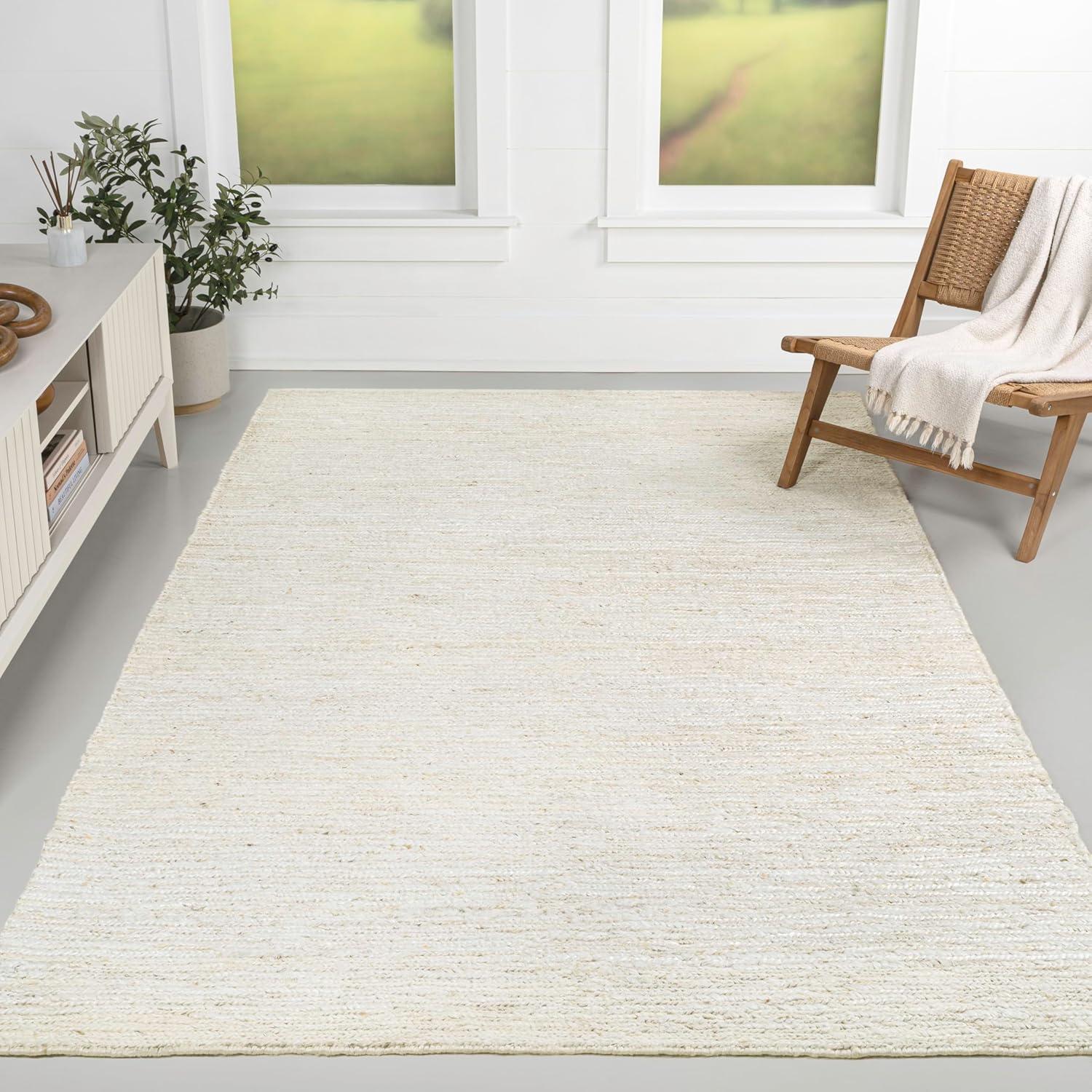 imageJONATHAN Y Griffin Woven Jute Solid Green Indoor Area Rug 8x10 Rustic Farmhouse Traditional Lodge EasyCleaning for Living Room Bedroom Kitchen NonShedding NRF201E8Bleach