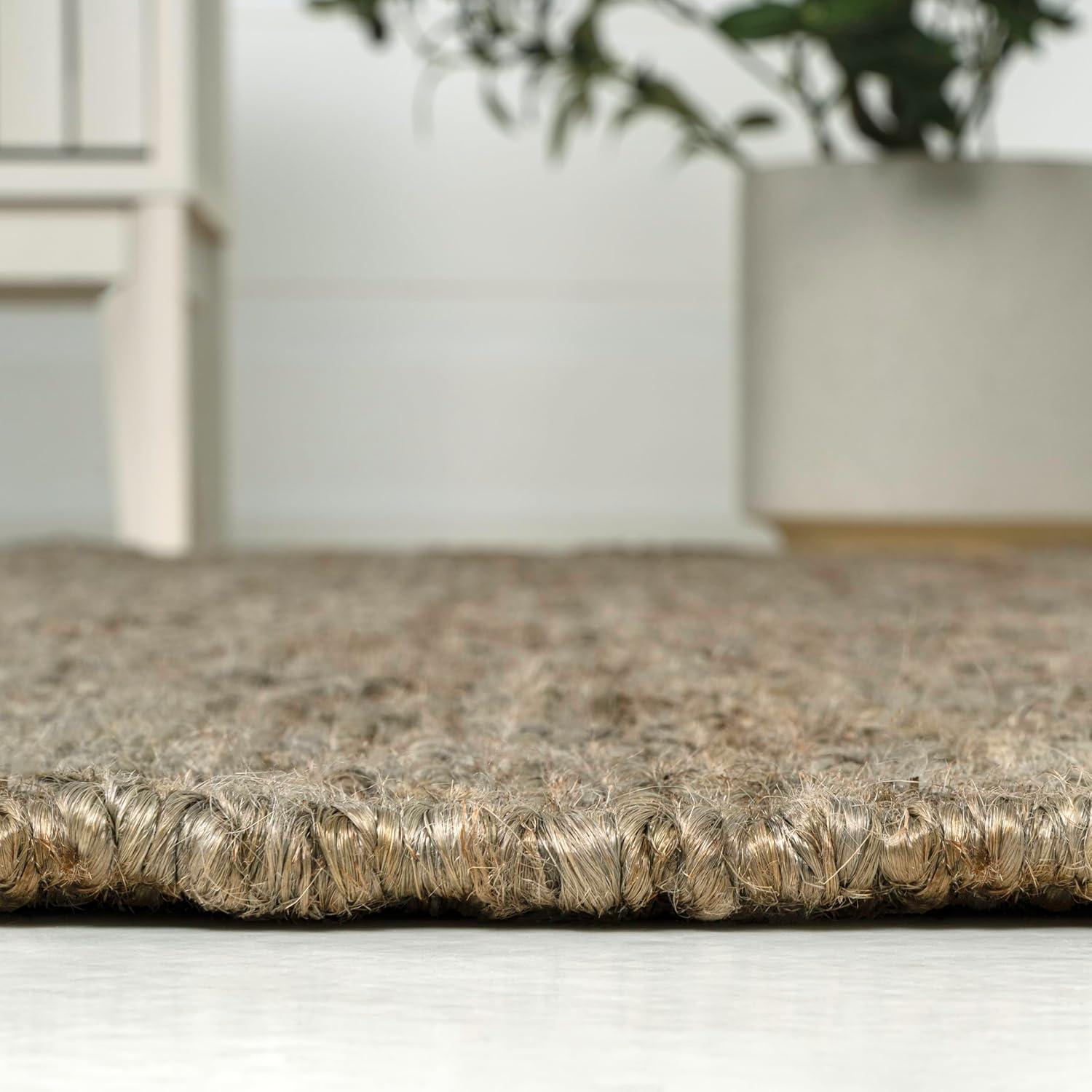 imageJONATHAN Y Griffin Woven Jute Solid Green Indoor Area Rug 8x10 Rustic Farmhouse Traditional Lodge EasyCleaning for Living Room Bedroom Kitchen NonShedding NRF201E8Grey