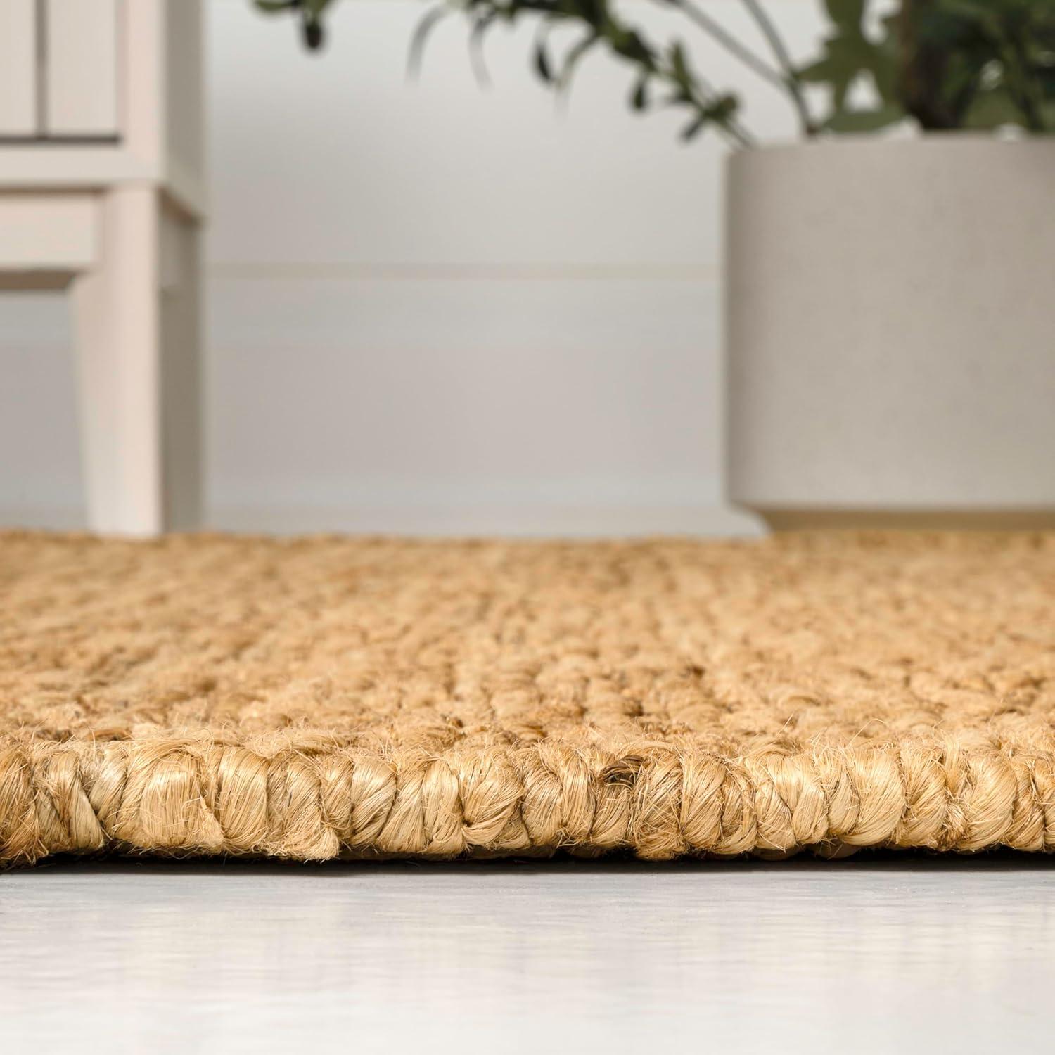 imageJONATHAN Y Griffin Woven Jute Solid Green Indoor Area Rug 8x10 Rustic Farmhouse Traditional Lodge EasyCleaning for Living Room Bedroom Kitchen NonShedding NRF201E8Natural