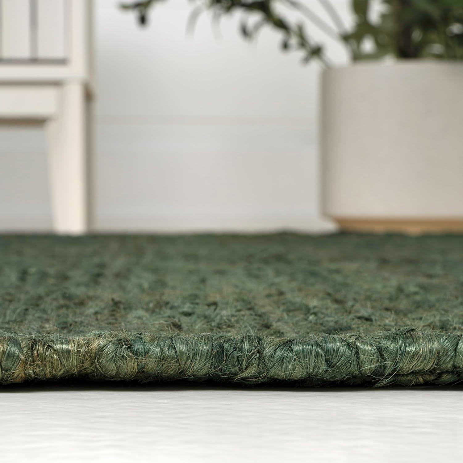 imageJONATHAN Y Griffin Woven Jute Solid Green Indoor Area Rug 8x10 Rustic Farmhouse Traditional Lodge EasyCleaning for Living Room Bedroom Kitchen NonShedding NRF201E8Green